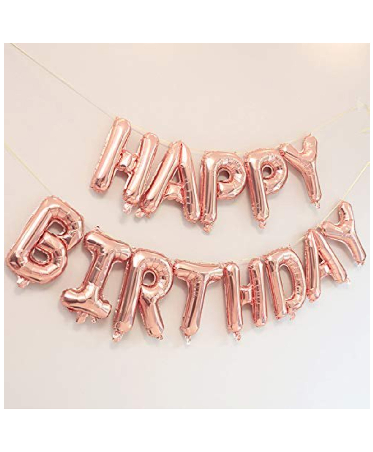 Decor Mantra happy birthday letter foil balloonbirthday decoration items - Rose Gold - Pack of 13-picture-11