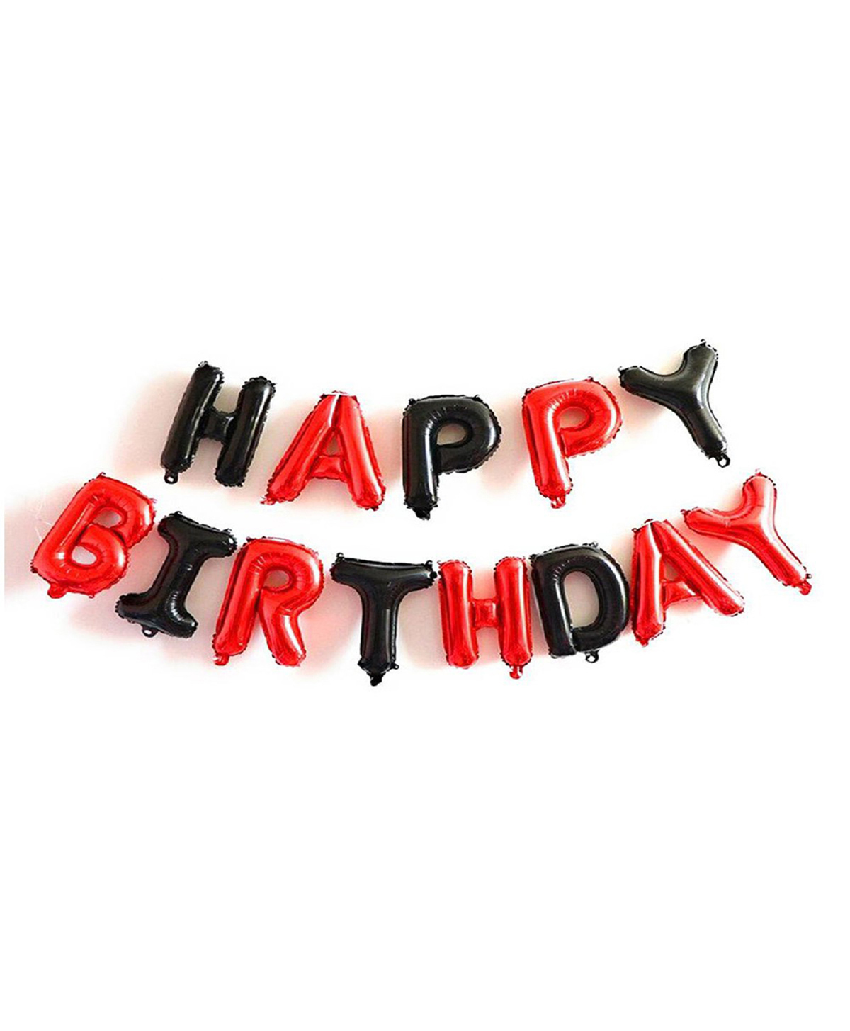 Decor Mantra happy birthday letter foil balloonbirthday decoration items - Red & Black - Pack of 13-picture-23