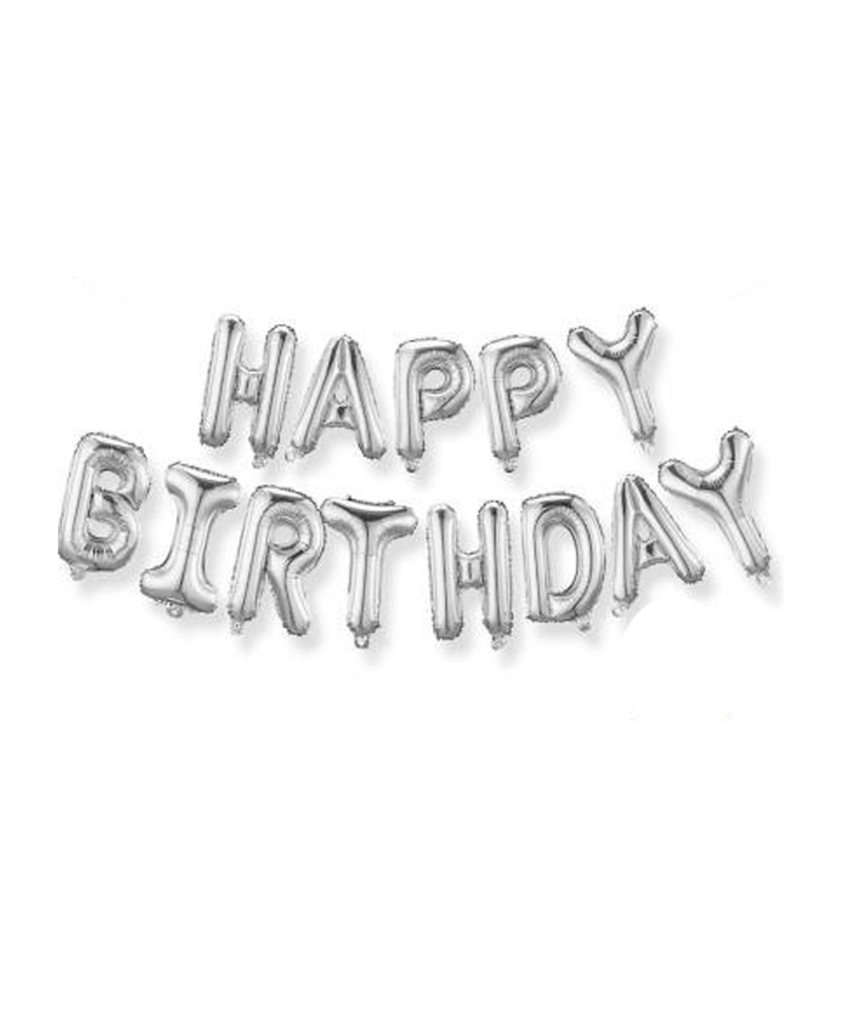 Decor Mantra happy birthday letter foil balloonbirthday decoration items - Silver - Pack of 13-picture-28