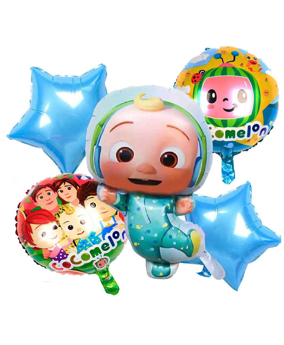 Decor Mantra coco melon theme foil balloon for kids birthday decoration - Multi Color - Pack of 5-image-33