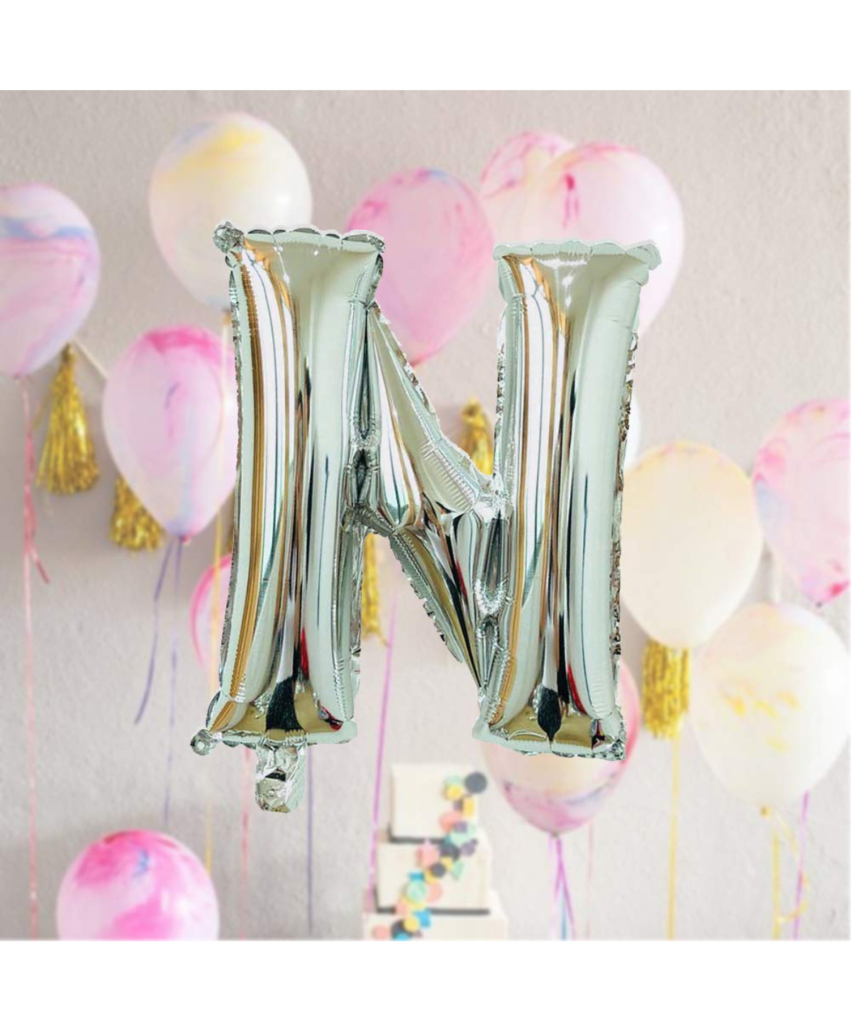 Decor Mantra N letter alphabet foil baloon is perfect for birthday decoration- Silver - Pack of 1-picture-10