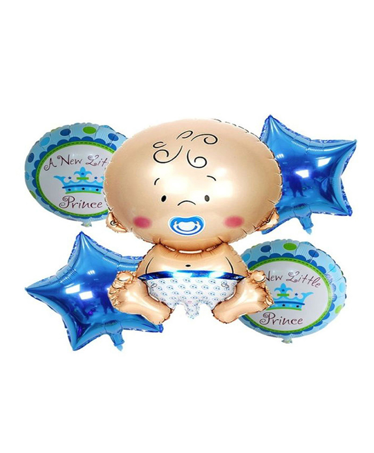 Decor Mantra balled baby boy foil balloonfor baby shower and boys first birthday decoration - Blue - Pack of 5-picture-15