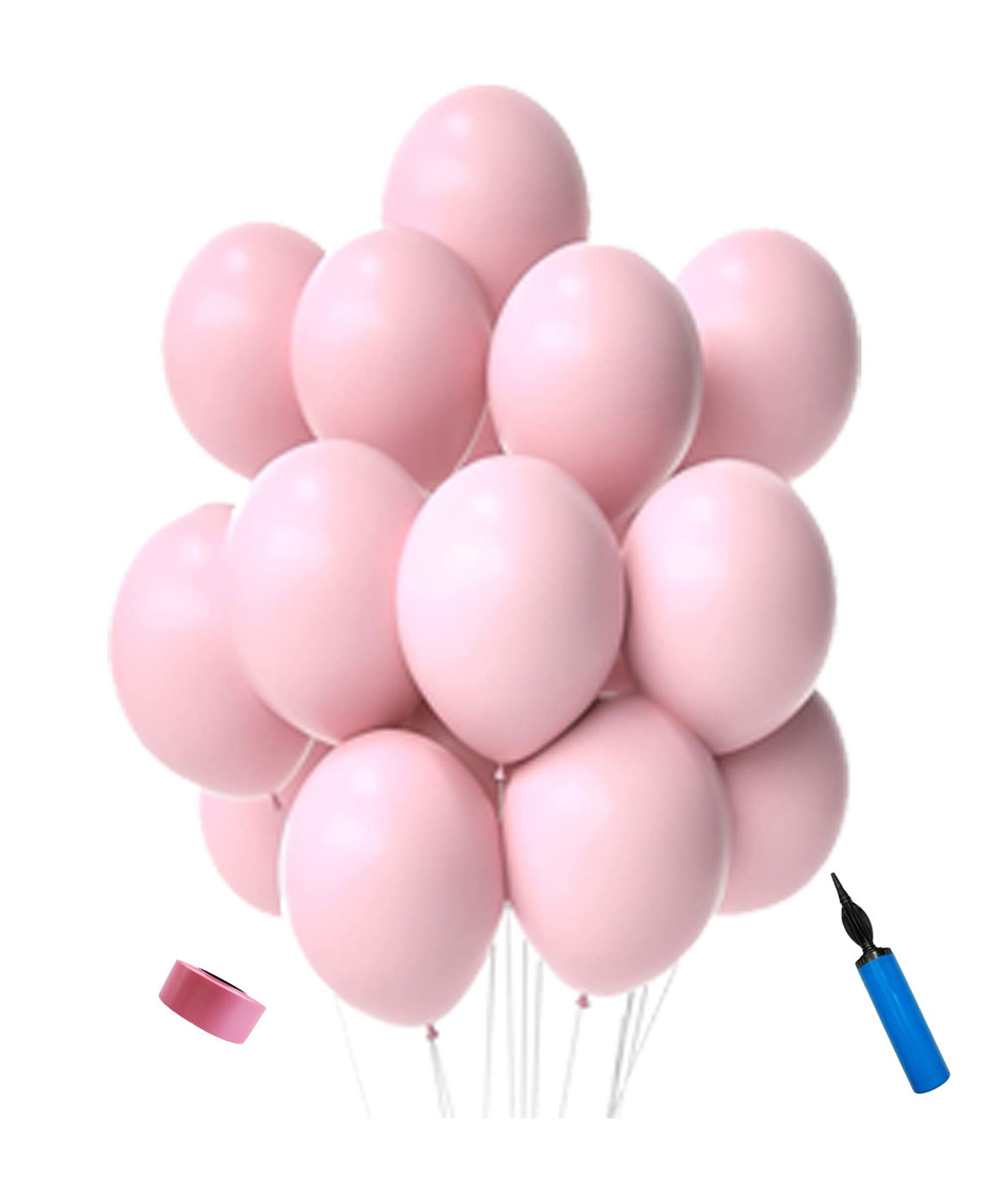 Decor Mantra Pastel Color MetalicBalloons with Manual Hand Balloon Pump for Birthday Party Decoration and Baby Shower Celebartion - Pink - Pack of 52-image-26