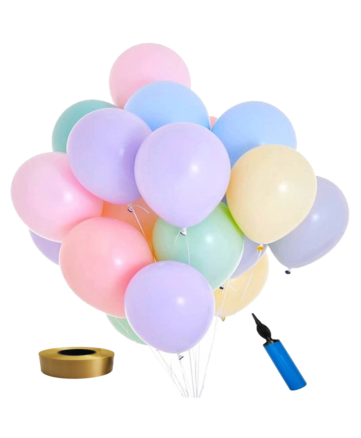 Decor Mantra Pastel Color MetalicBalloons with Manual Hand Balloon Pump for Birthday Party Decoration and Baby Shower Celebartion - Multi Color - Pack of 52-image-35