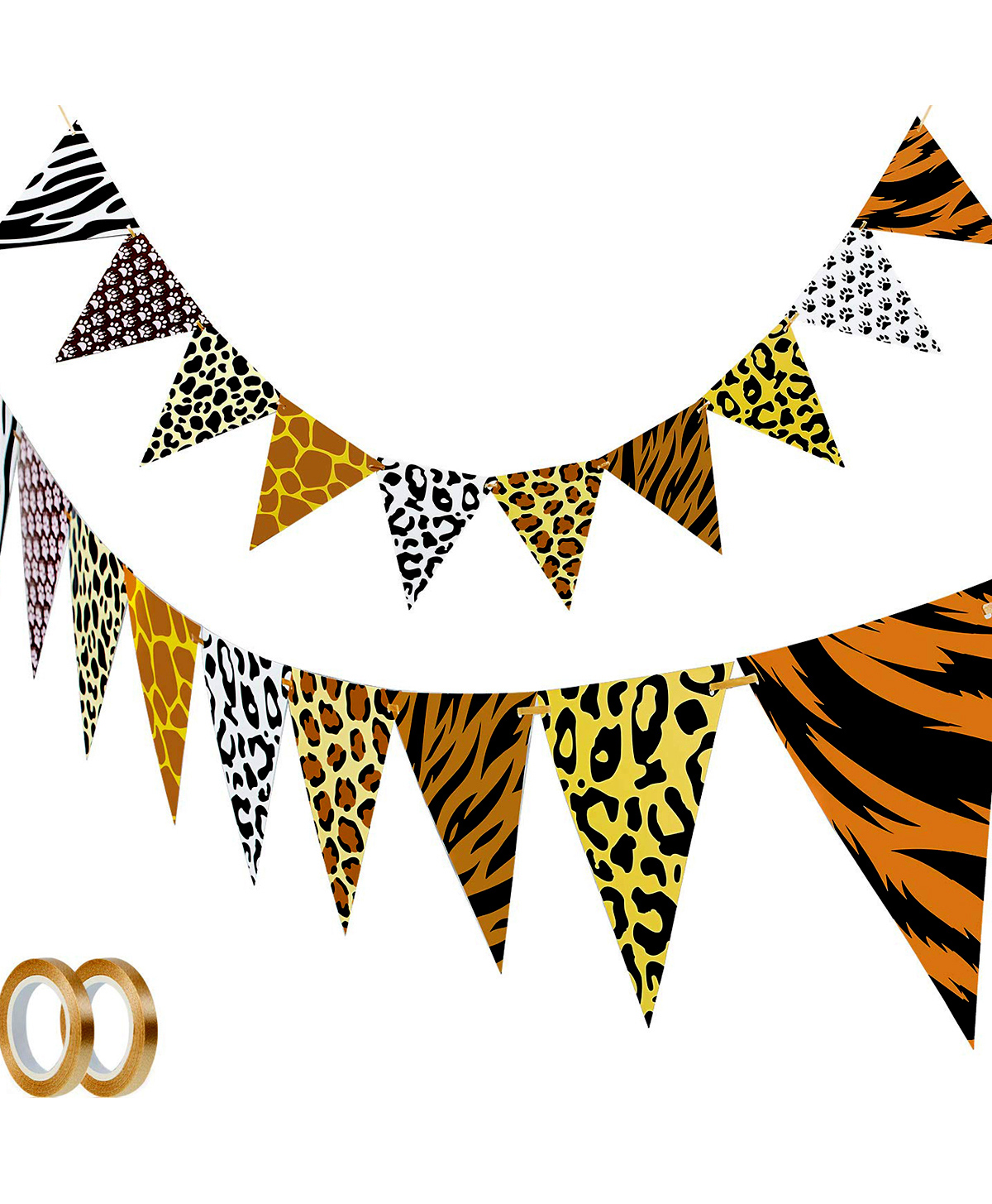 Decor Mantra jungle theme bunting flag banner for birthday theme decoration - Multi color - Pack of 1-image-38