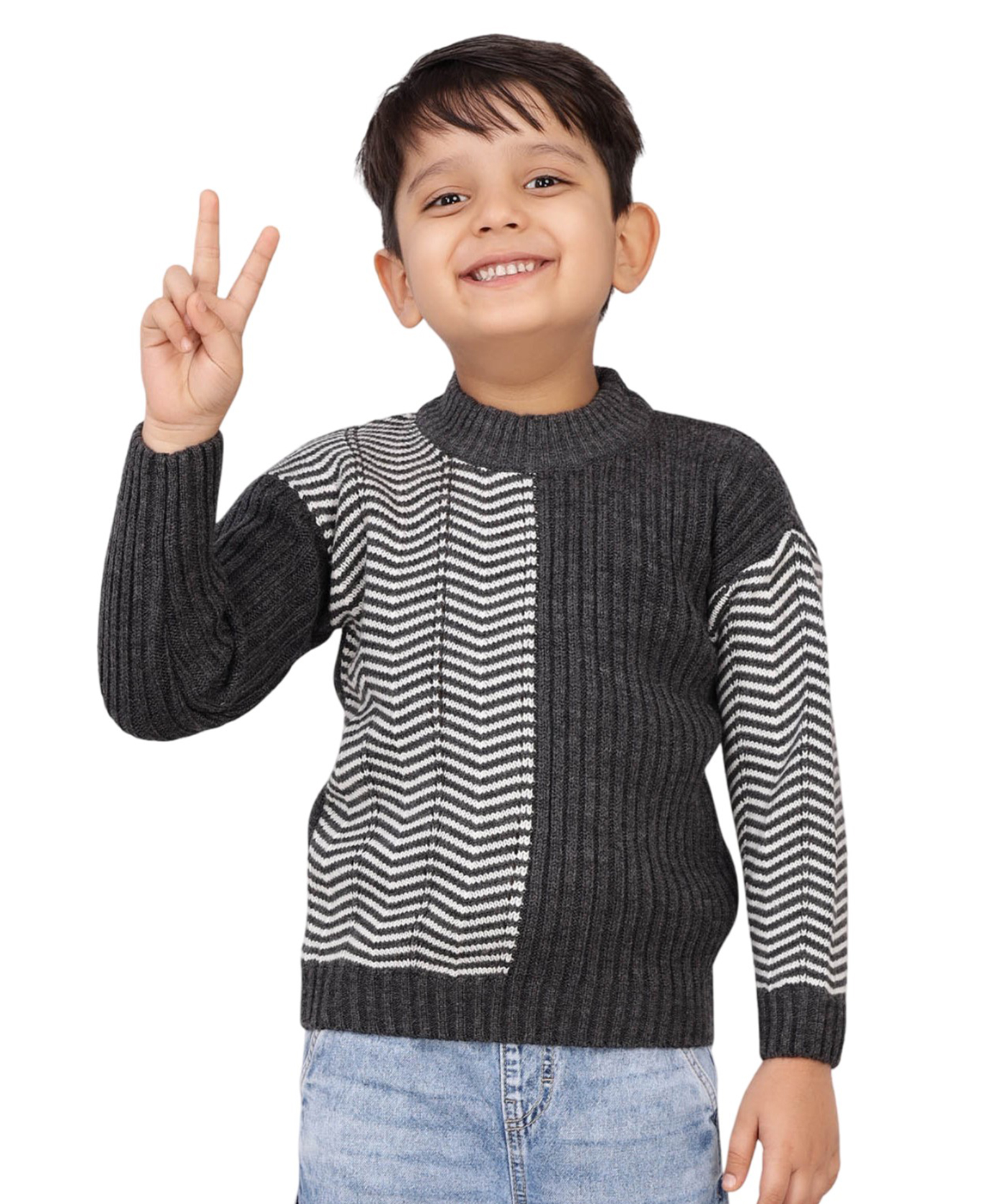 JoE Hazel Full Sleeves Striped Sweater - Black-picture-21