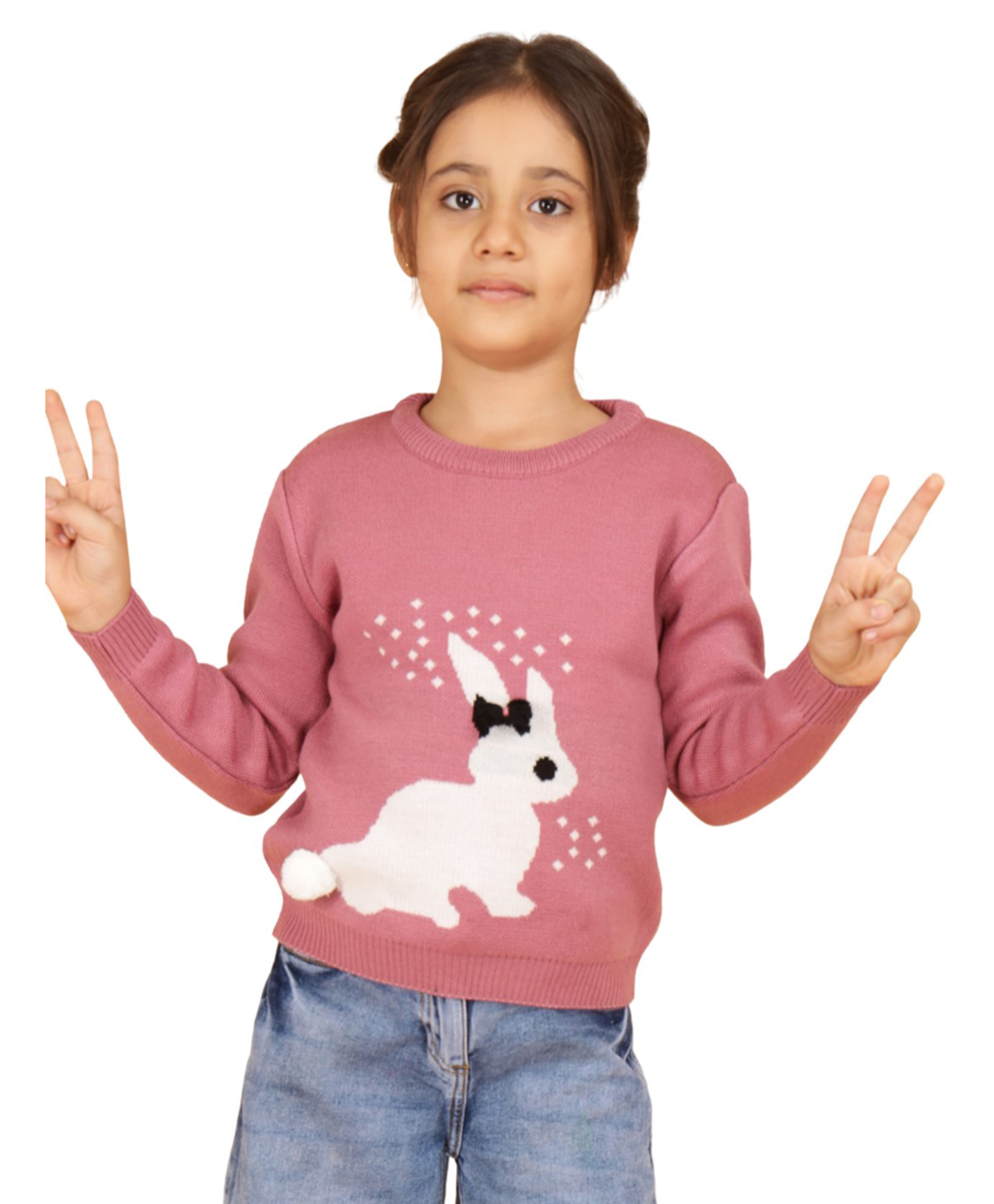 JoE Hazel Full Sleeves Rabbit Printed Sweater - Pink-picture-37