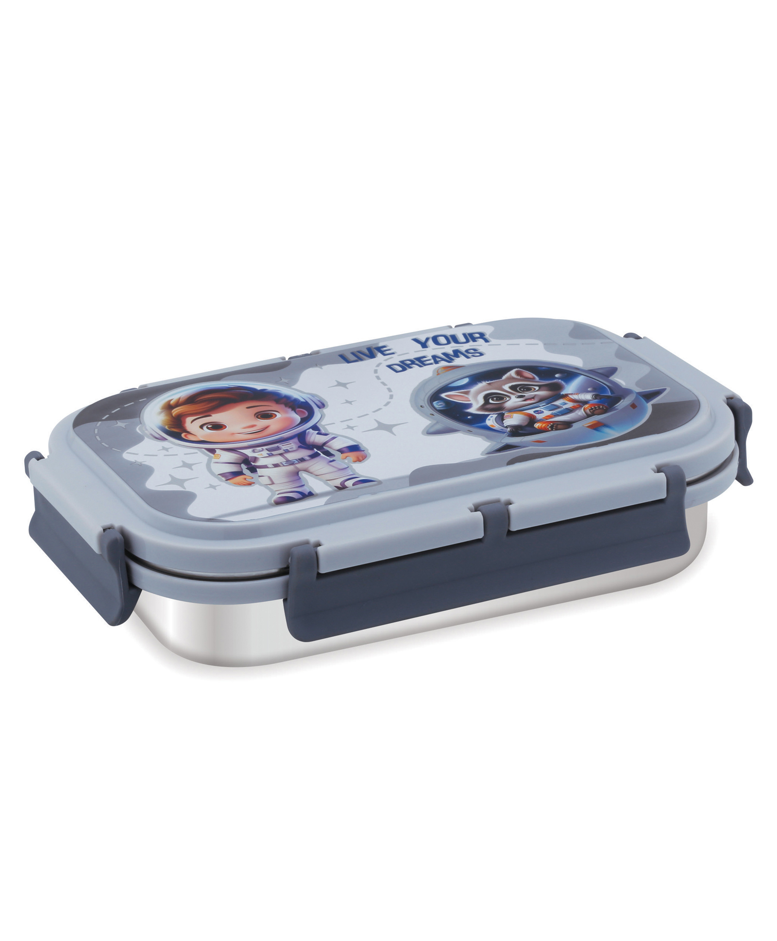 Attro Uranus Stainless SteelLunch Box with 1 Small Container& Spoon - Grey-picture-33