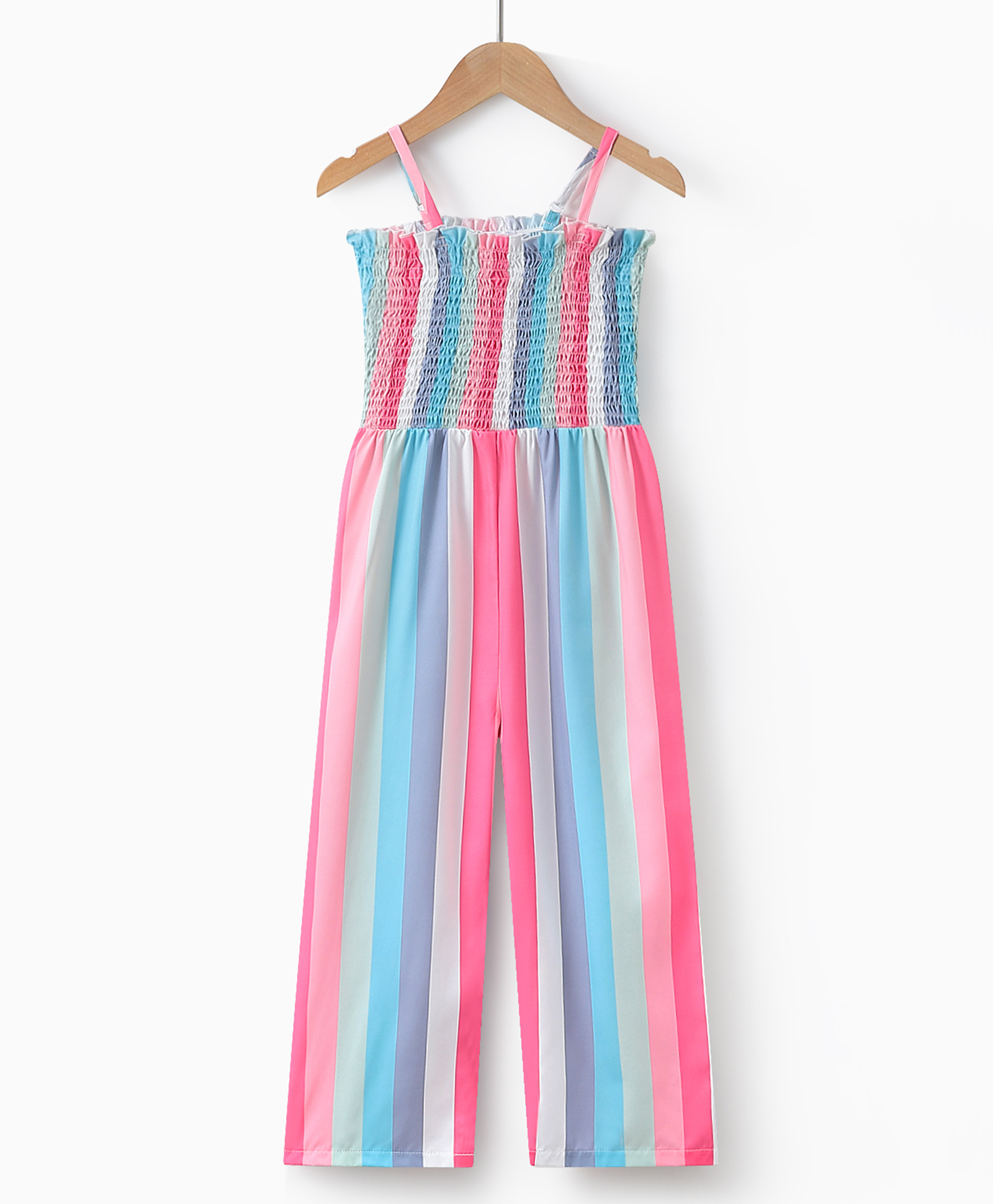 Mark & Mia Singlet Sleeves Jumpsuit with Stripes & Smocking Detailing - Multicolor-picture-12