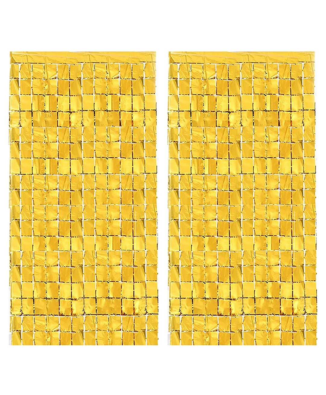 Birthday Popper Golden Square Foil Curtain for Home Party, Birthday Party, Haldi Ceremony, Baby Shower (Pack of 2) (3.5ft x 6.5ft Each)-image-14