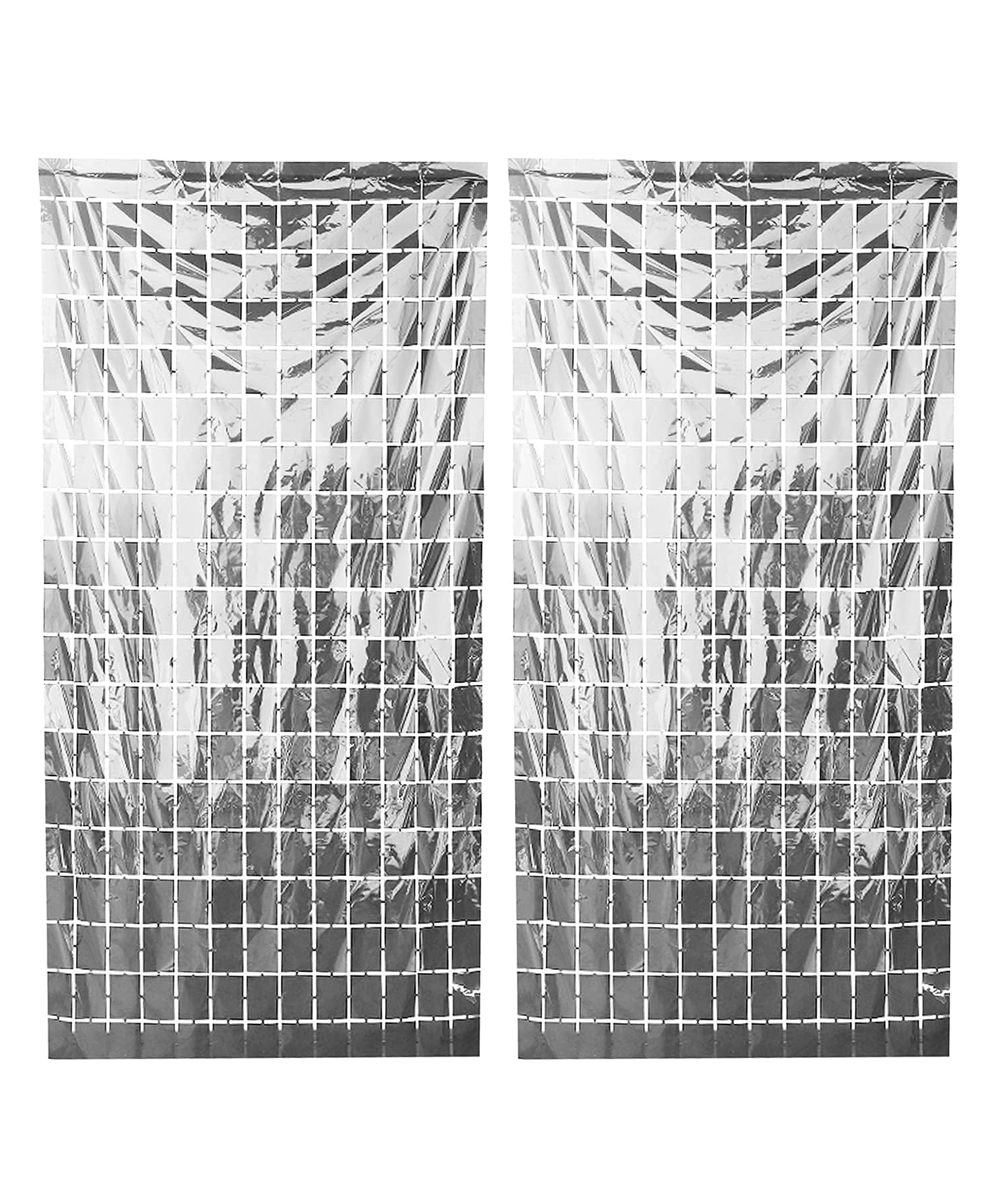 Birthday Popper Silver Square Foil Curtain for Home Party, Birthday Party, Baby Shower (Pack of 2) (3.5ft x 6.5ft Each)-image-47