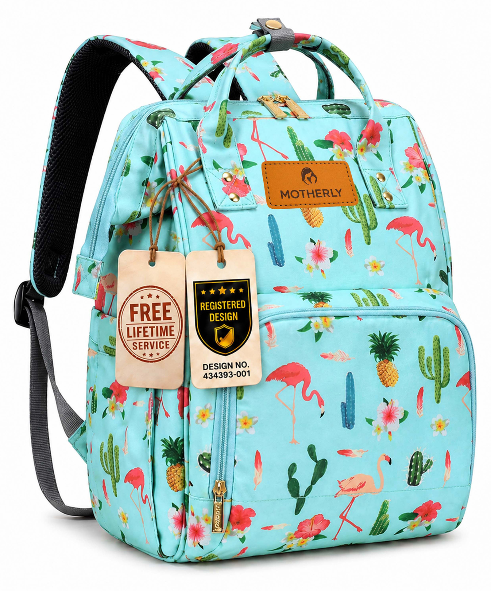 Motherly 19 liter Smile In Style Waterproof Multistorage Baby Diaper Casual Backpack For Mothers (Cactus Light Green)-image-23