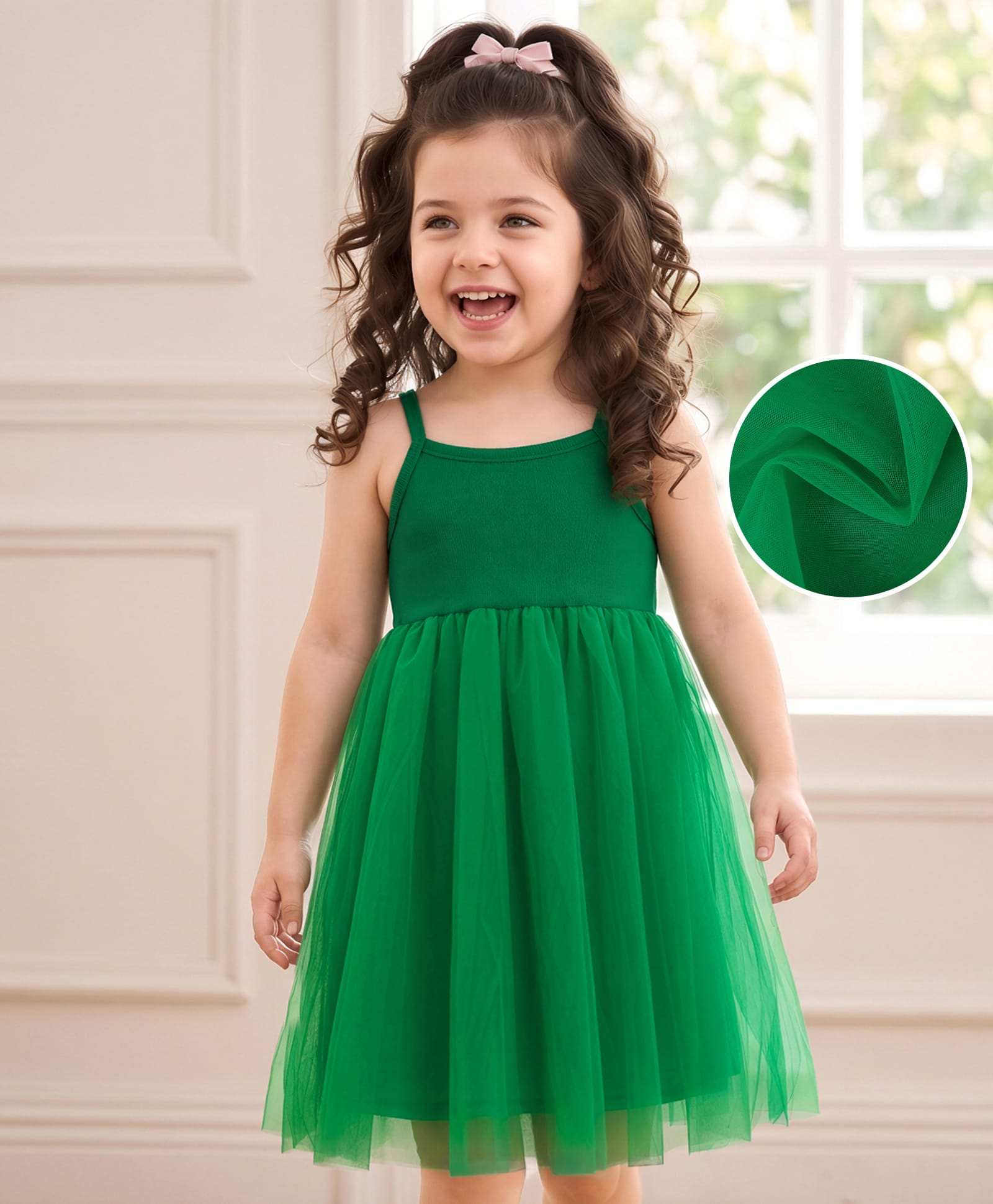 Mark & Mia Singlet Sleeves Solid Frock - Green-image-7