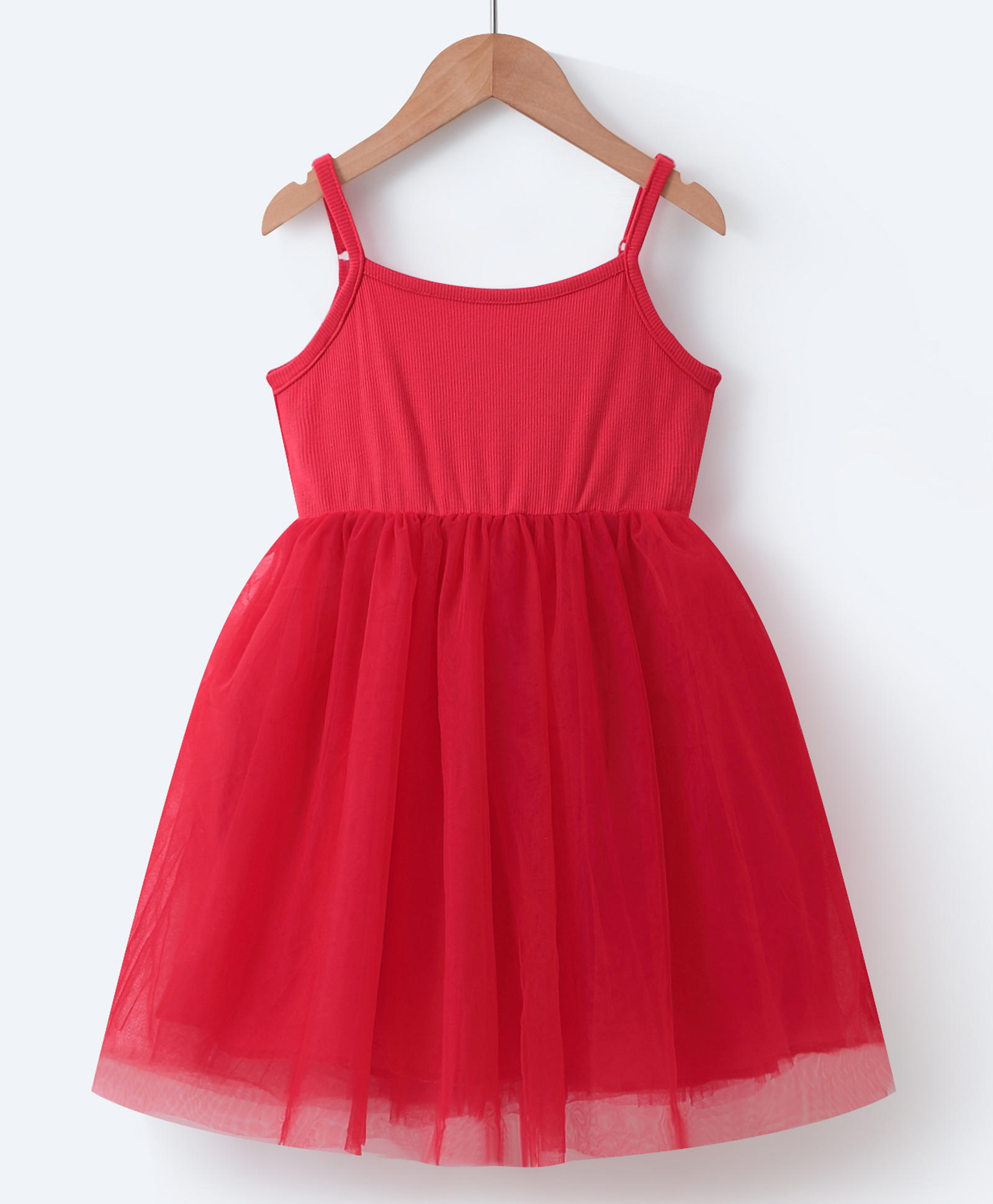 Mark & Mia Singlet Sleeves Solid Frock - Red-image-8
