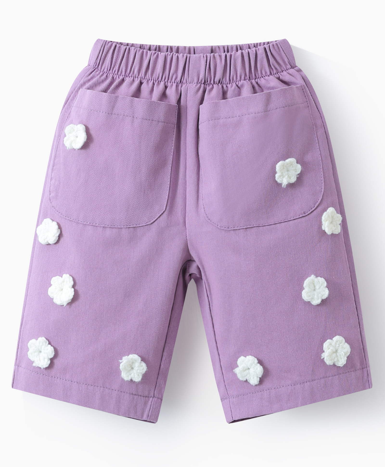 Mark & Mia Cotton Trouser With Floral Crochet Applique - Purple-picture-16