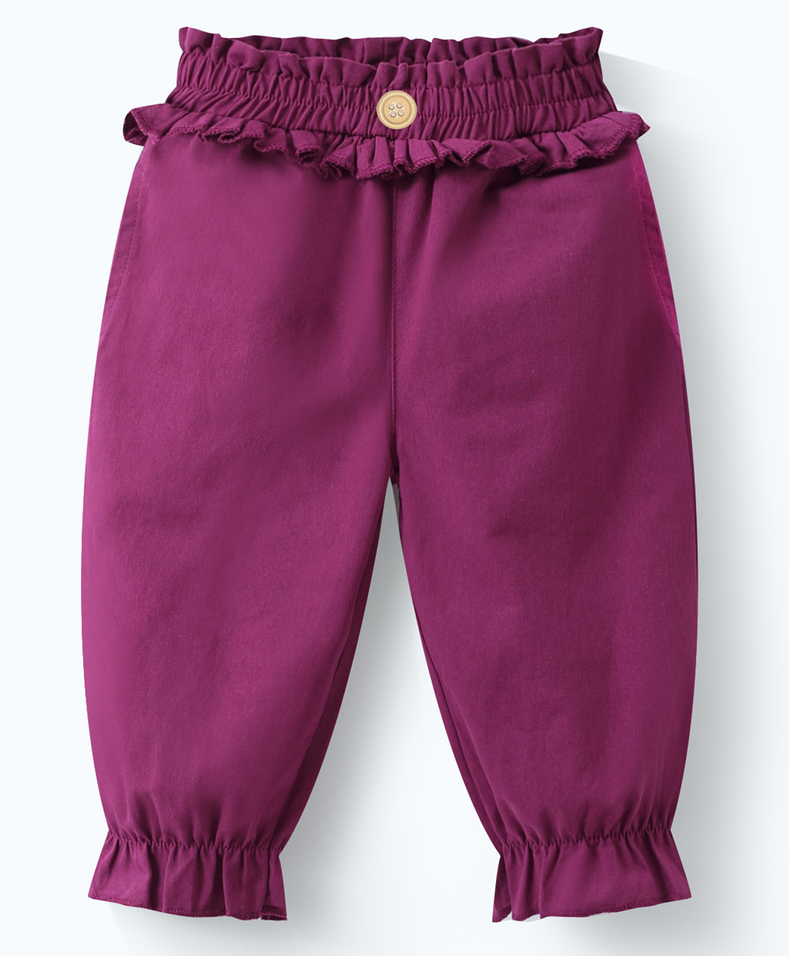 Mark & Mia Ankle Length Solid Color Trouser with Frill Detailing - Purple-picture-20