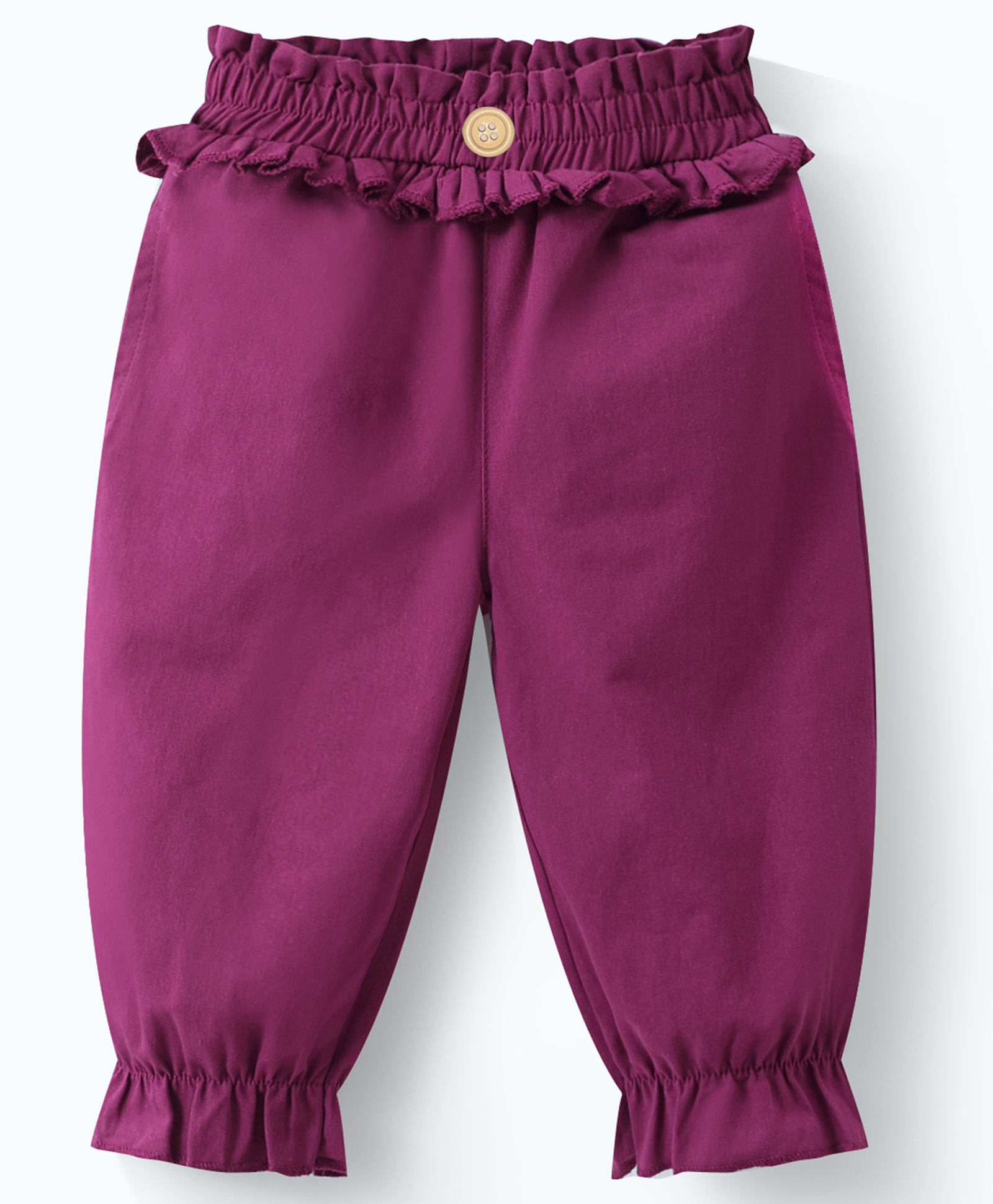 Mark & Mia Ankle Length Solid Color Trouser with Frill Detailing - Purple-picture-18