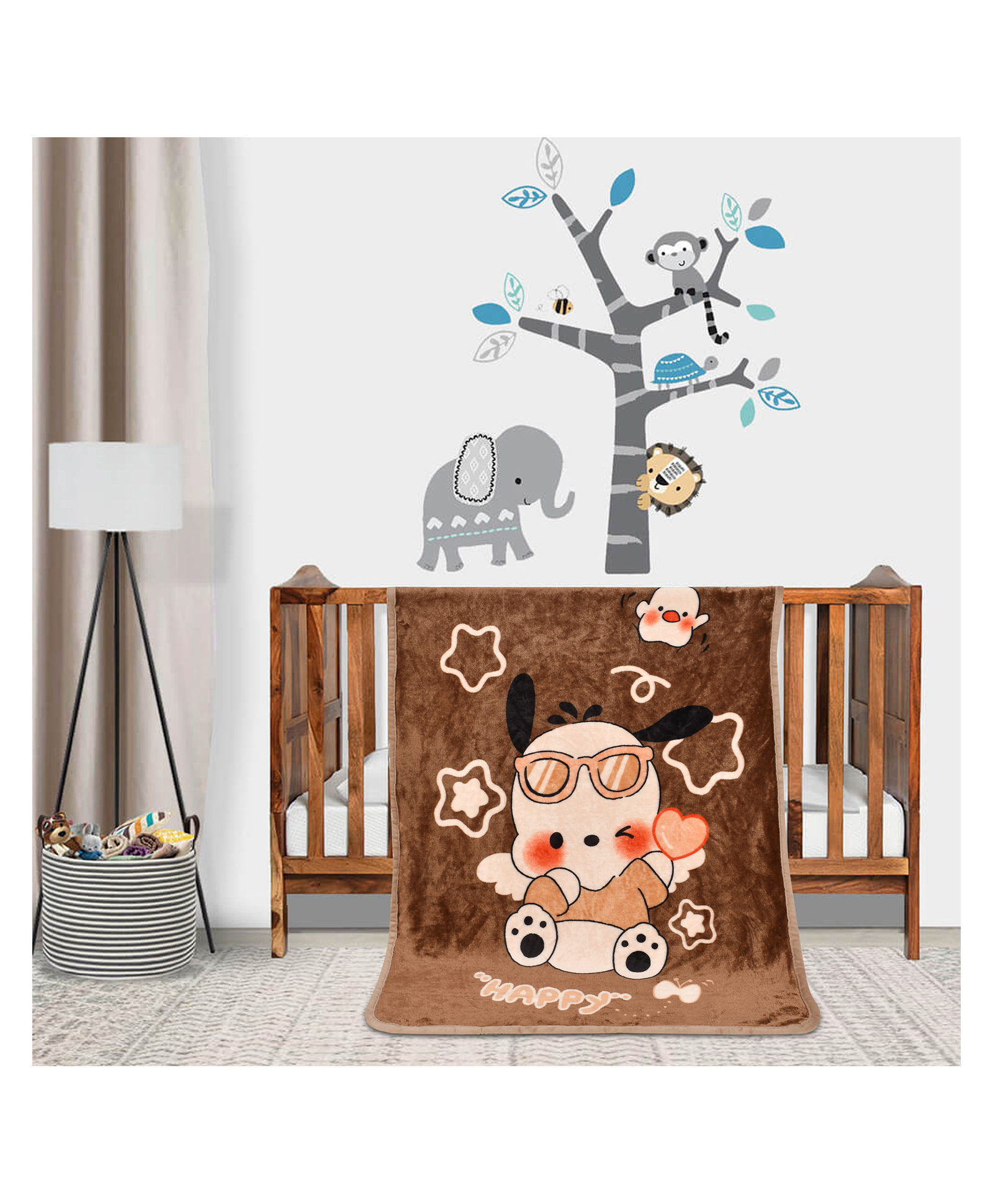 Florida All Season AC Baby Blanket Swaddler Wrapper Flannel Soft and Comfortable for New Born Babies with Adorable Prints and Designs Brown-picture-24