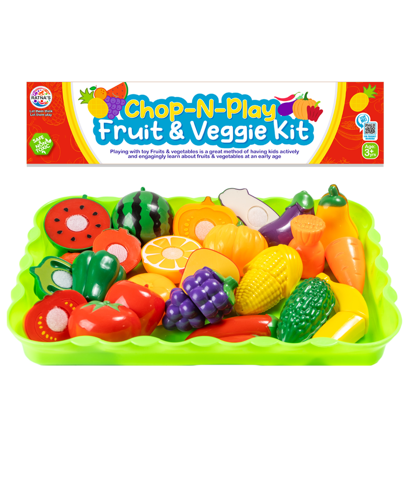 Ratnas Chop N Play Fruit & Veggie Kit Set of 18 Pieces - MUlticolor-picture-39