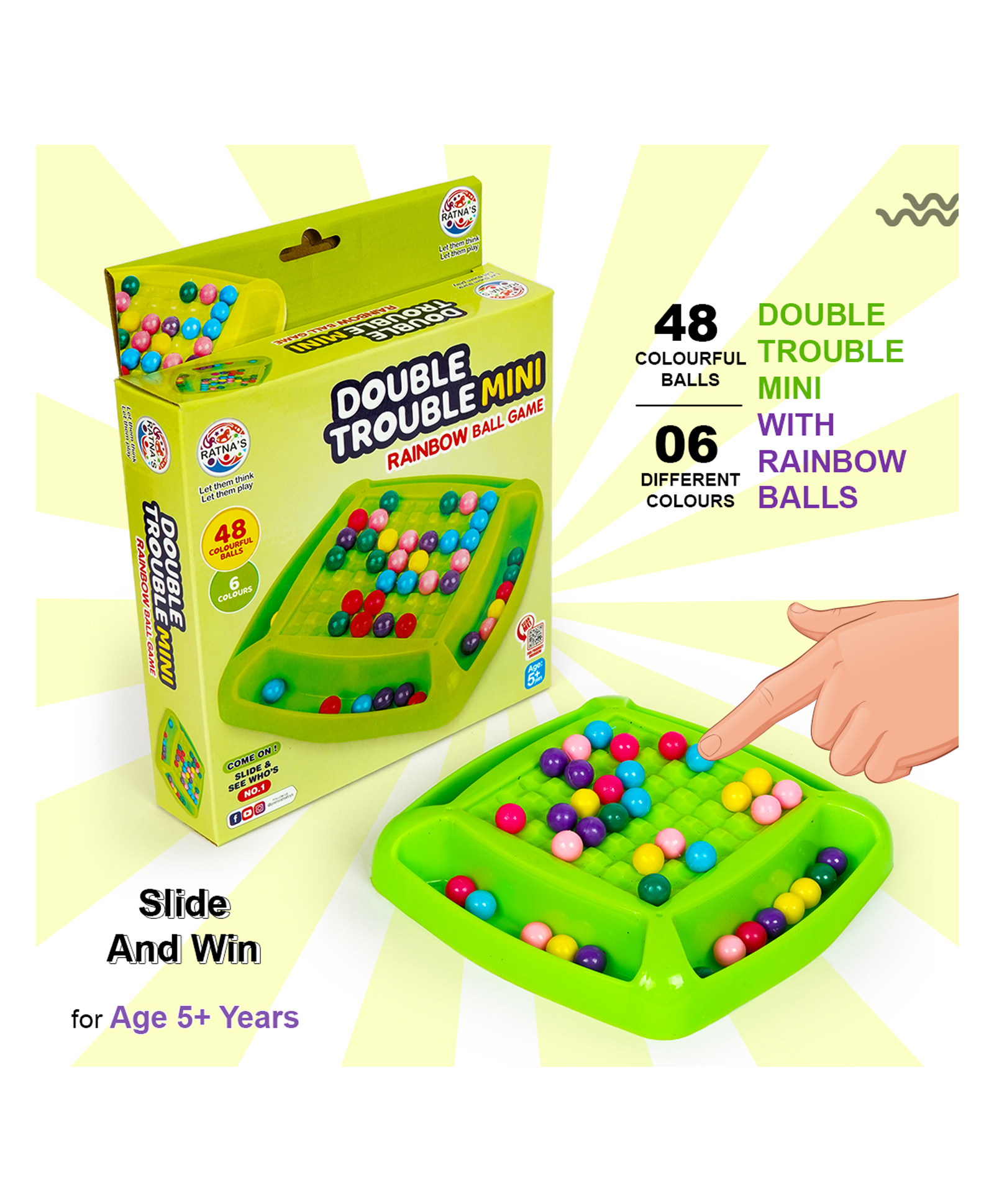 Ratnas Double Trouble Mini Board Game Green - 49 Pieces-image-42