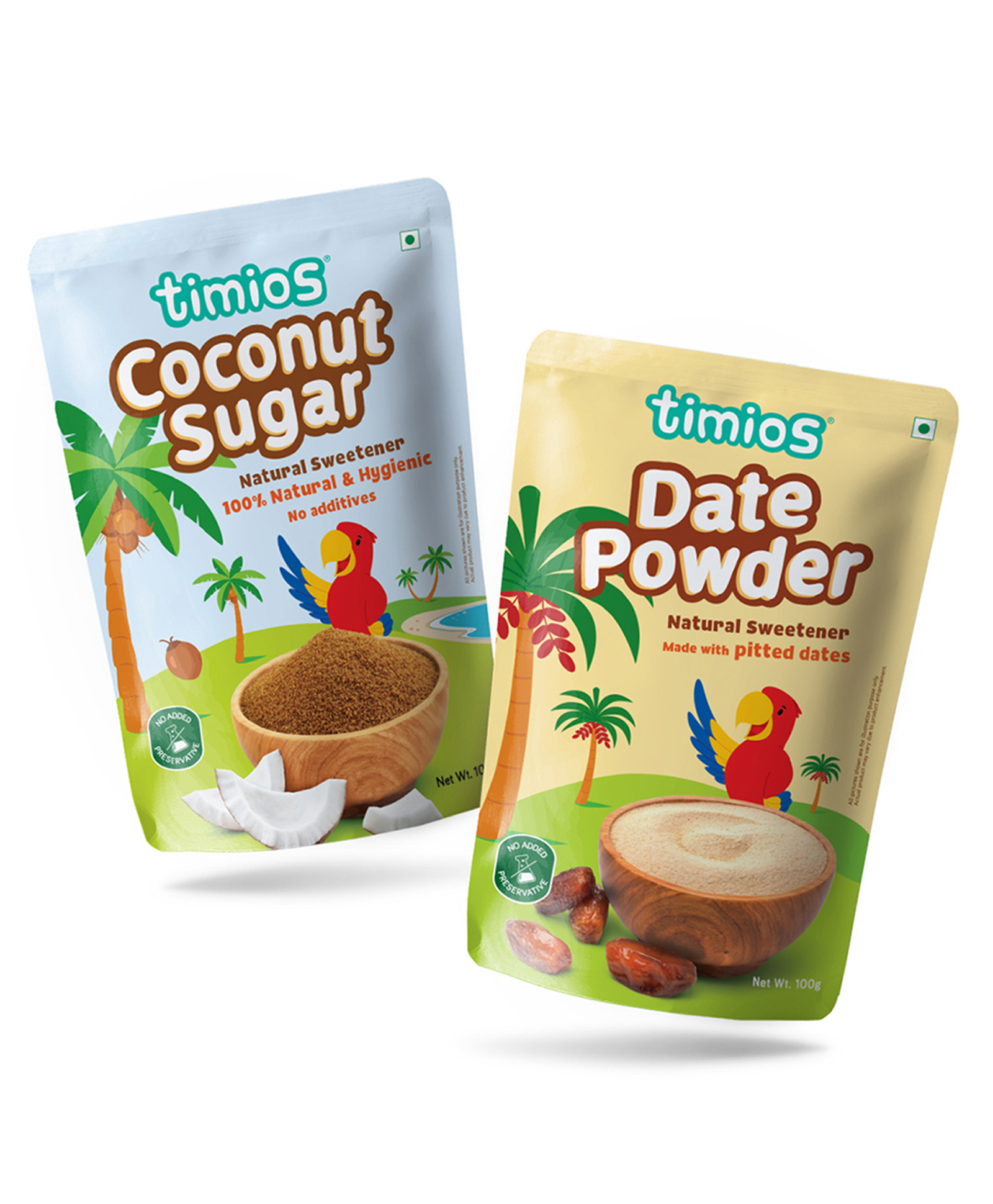 Timios Natural Sweetener Coconut Sugar & Date Powder Pack of 2 - 100 g Each-image-48