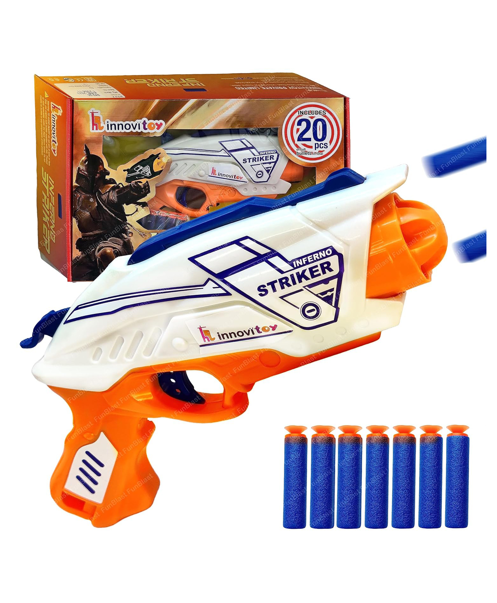 FunBlast Gun Pistol Shooting Toy Gun with 20 Foam Bullets-image-26