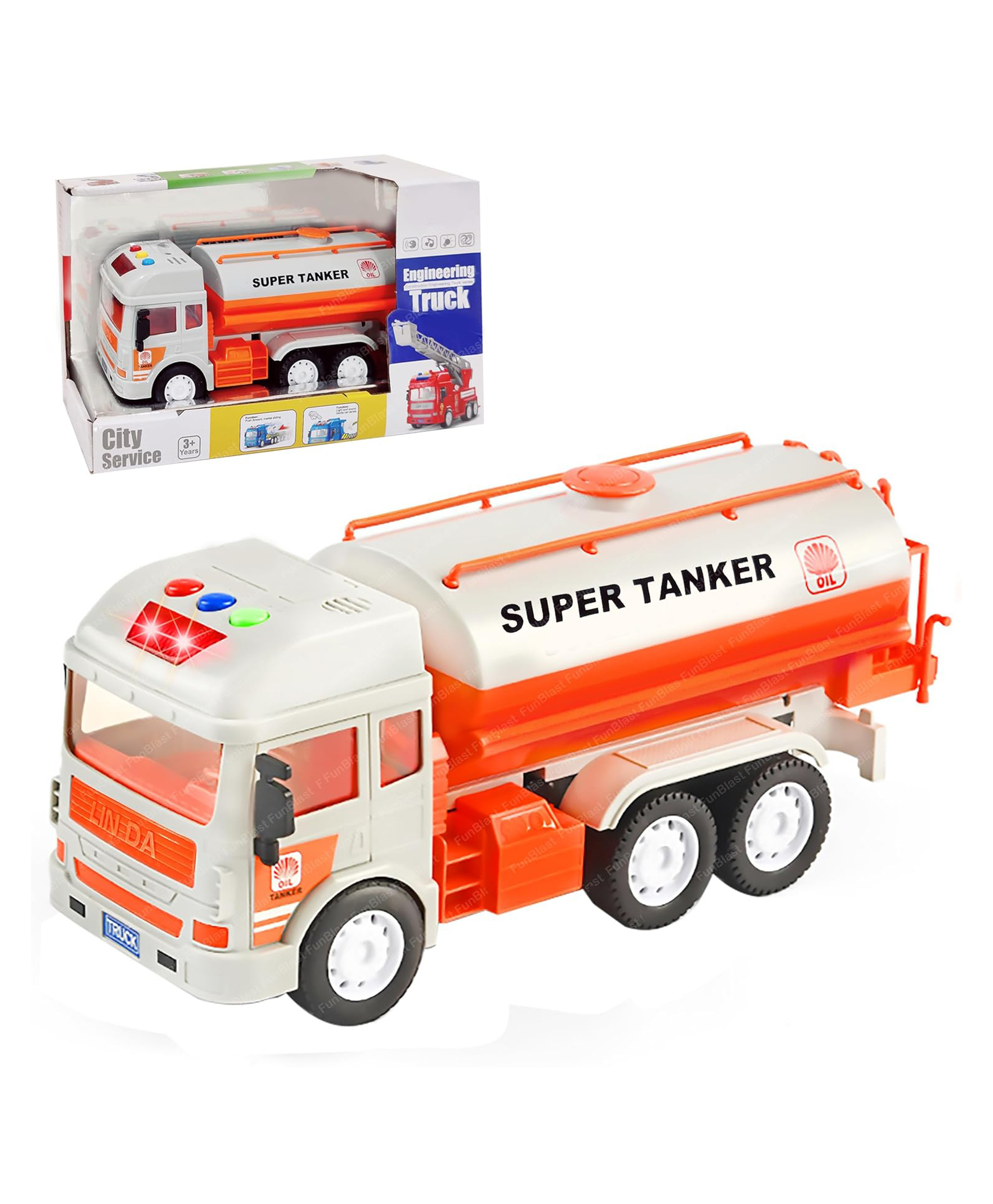 FunBlast Super Tanker Truck Toy with 6 Wheels, Light and SoundMulticolor-image-31