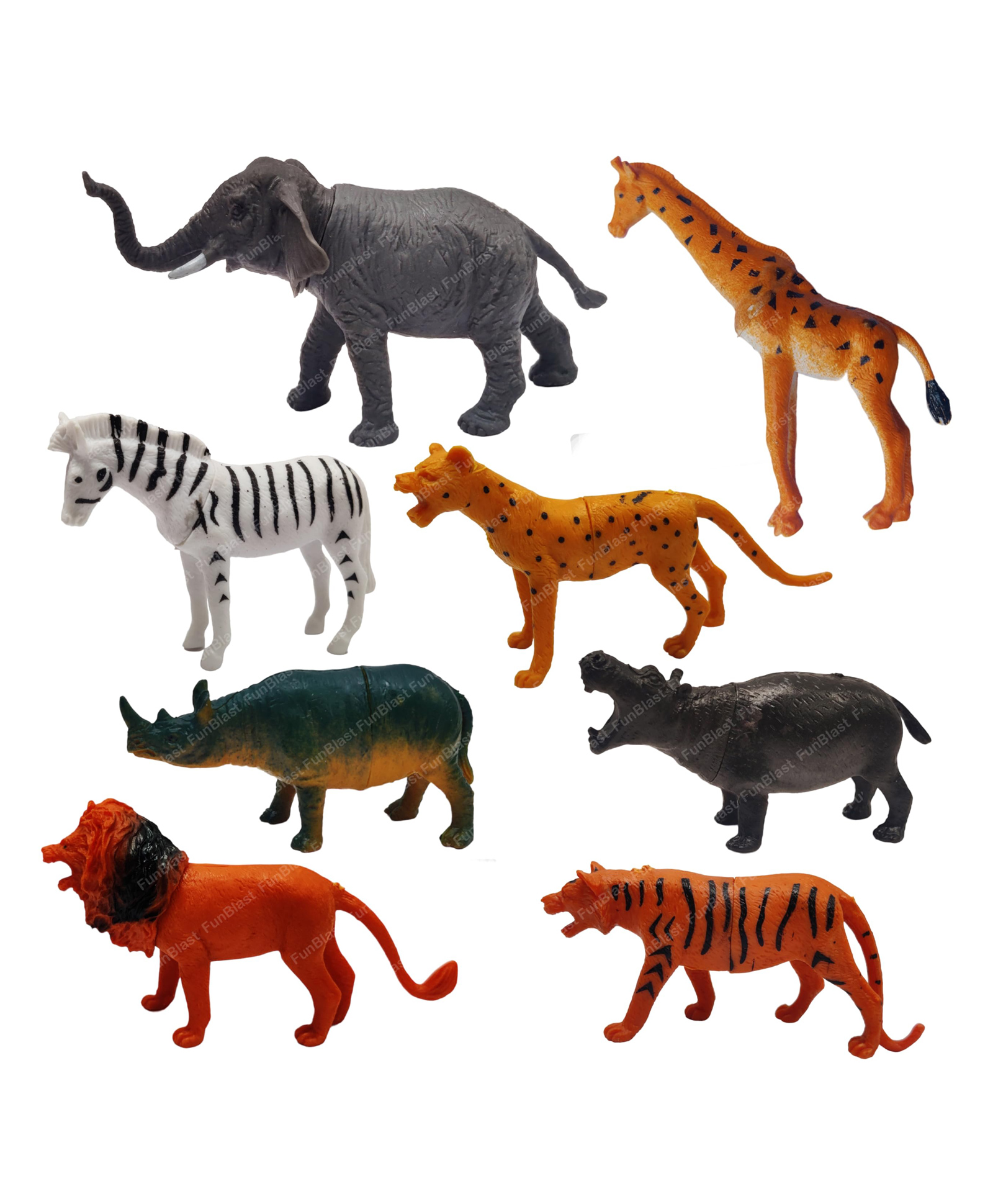 FunBlast Realistic Jungle Animal Figure Toys for Kids8 Pcs Zoo Animals-picture-12
