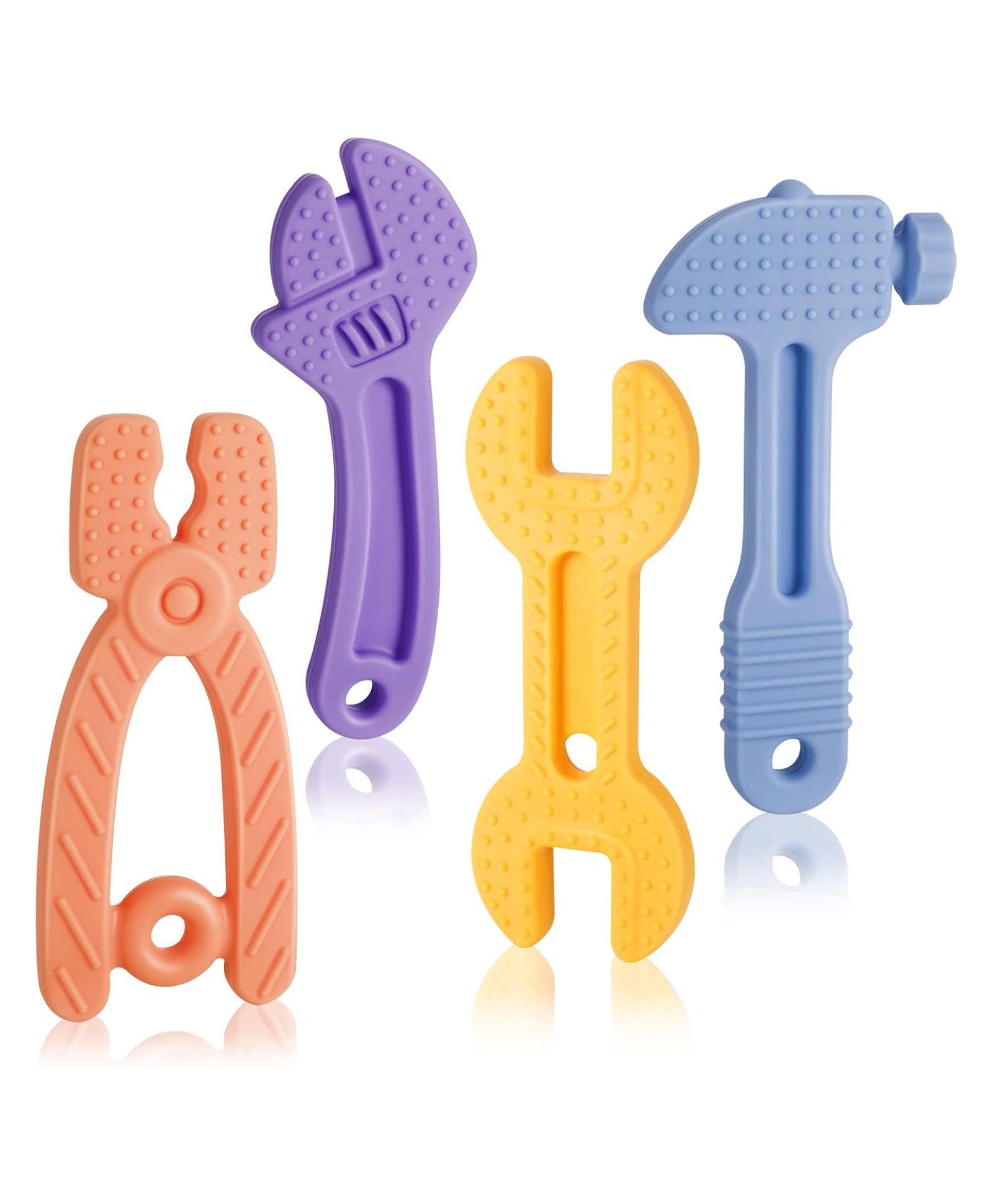 FunBlast Tool Shaped Silicone Teether Toy for Babies  Pack of 4 Multicolor-image-44