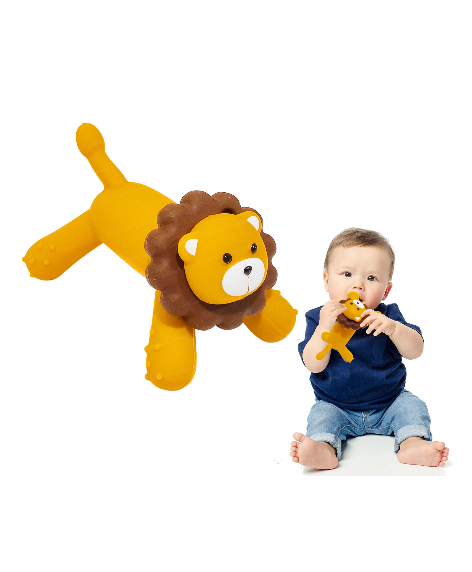 FunBlast Tiger Shaped Silicone Teether Toy for BabiesPack of 1-picture-12