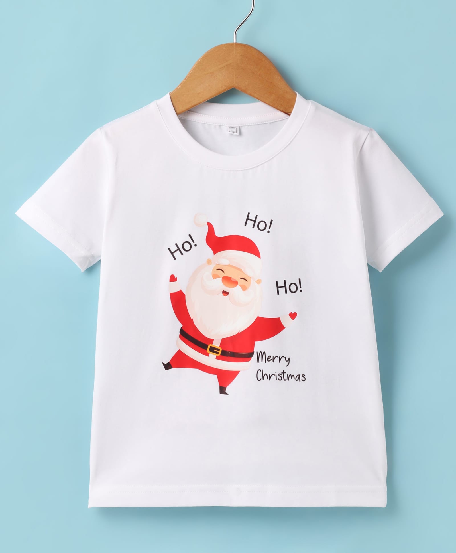 O'CARINA Cotton Knit Half Sleeves T-Shirt with Santa Clause Print - White-picture-25