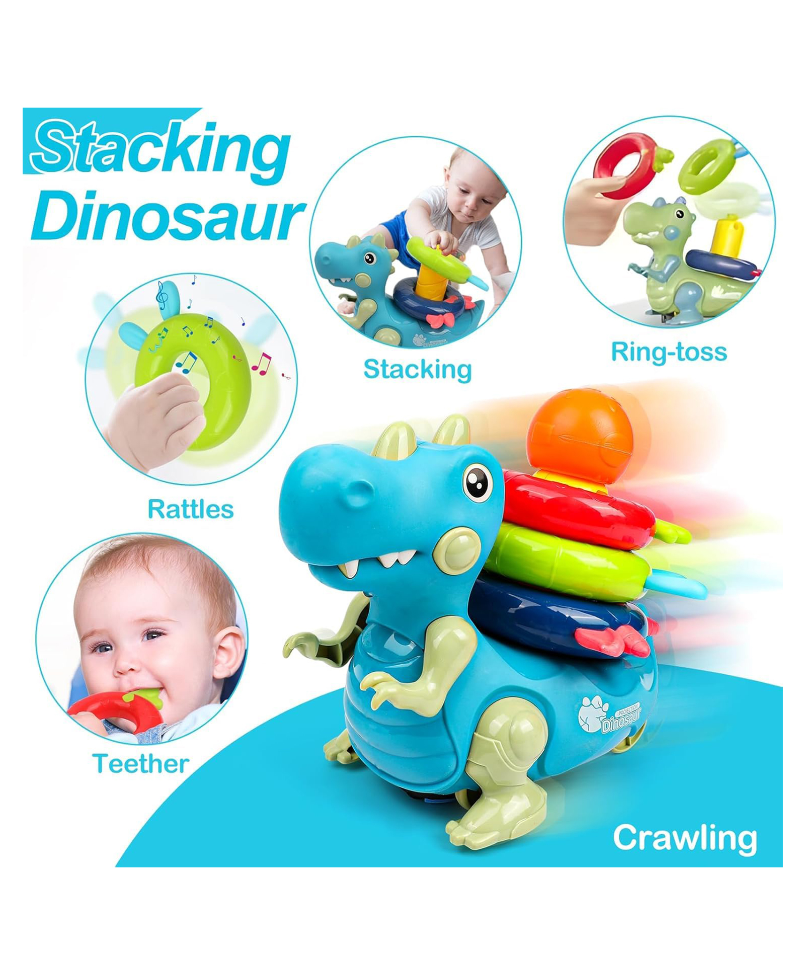 Sanjary nx Cute & Funny Loop Dinosaur with Light & Music toy for kids-picture-1