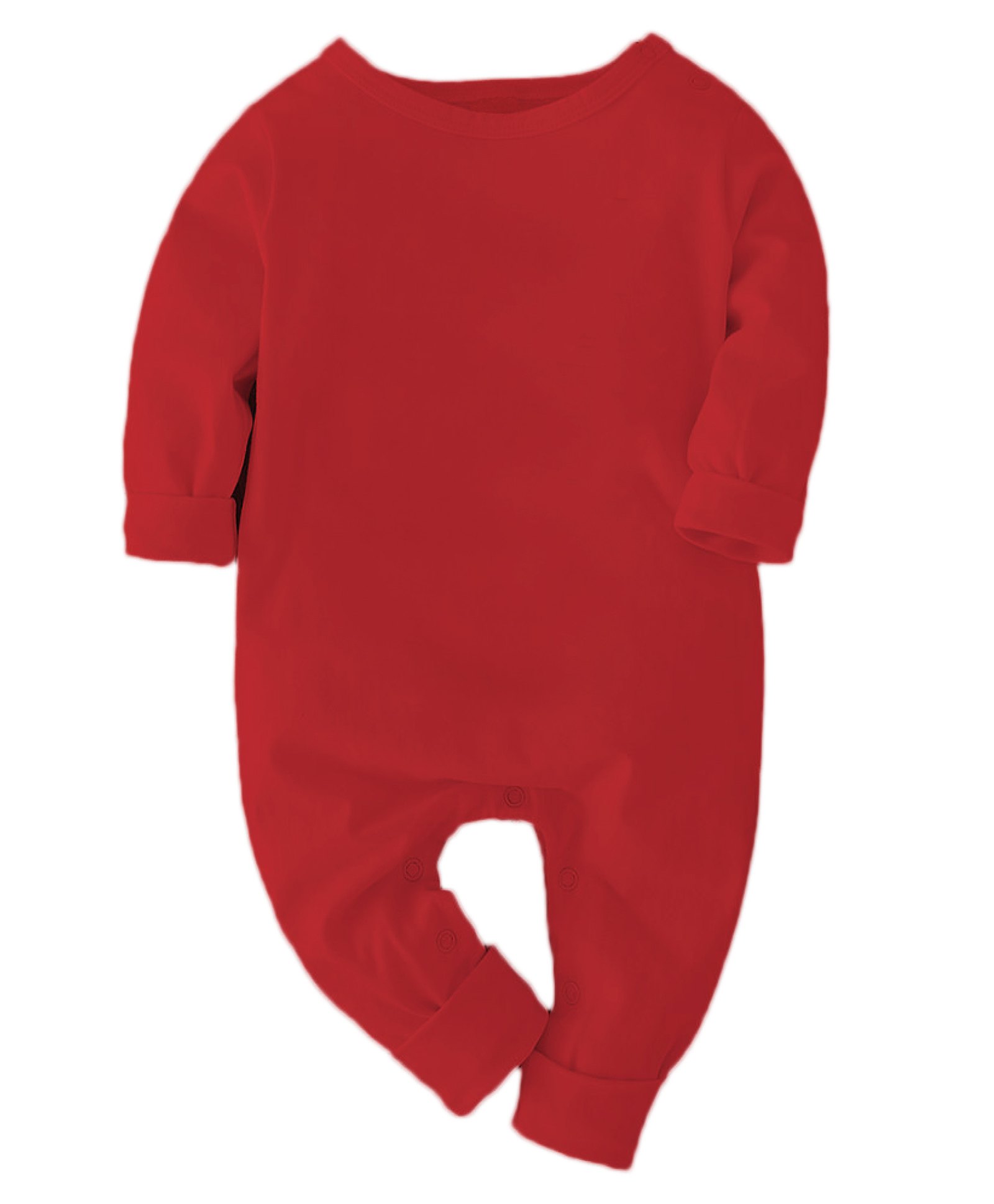 zeezeezoo Zeezeezoo100% Cotton Full Sleeves Solid Romper - Red-picture-19