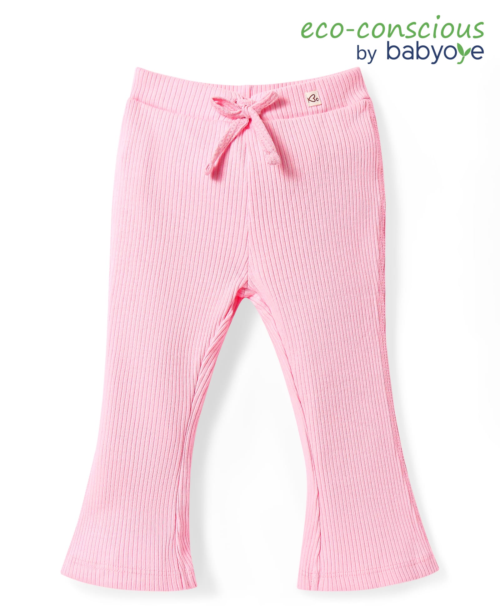Babyoye 100% Cotton Knit Full Length Solid Color Leggings - Pink-picture-24