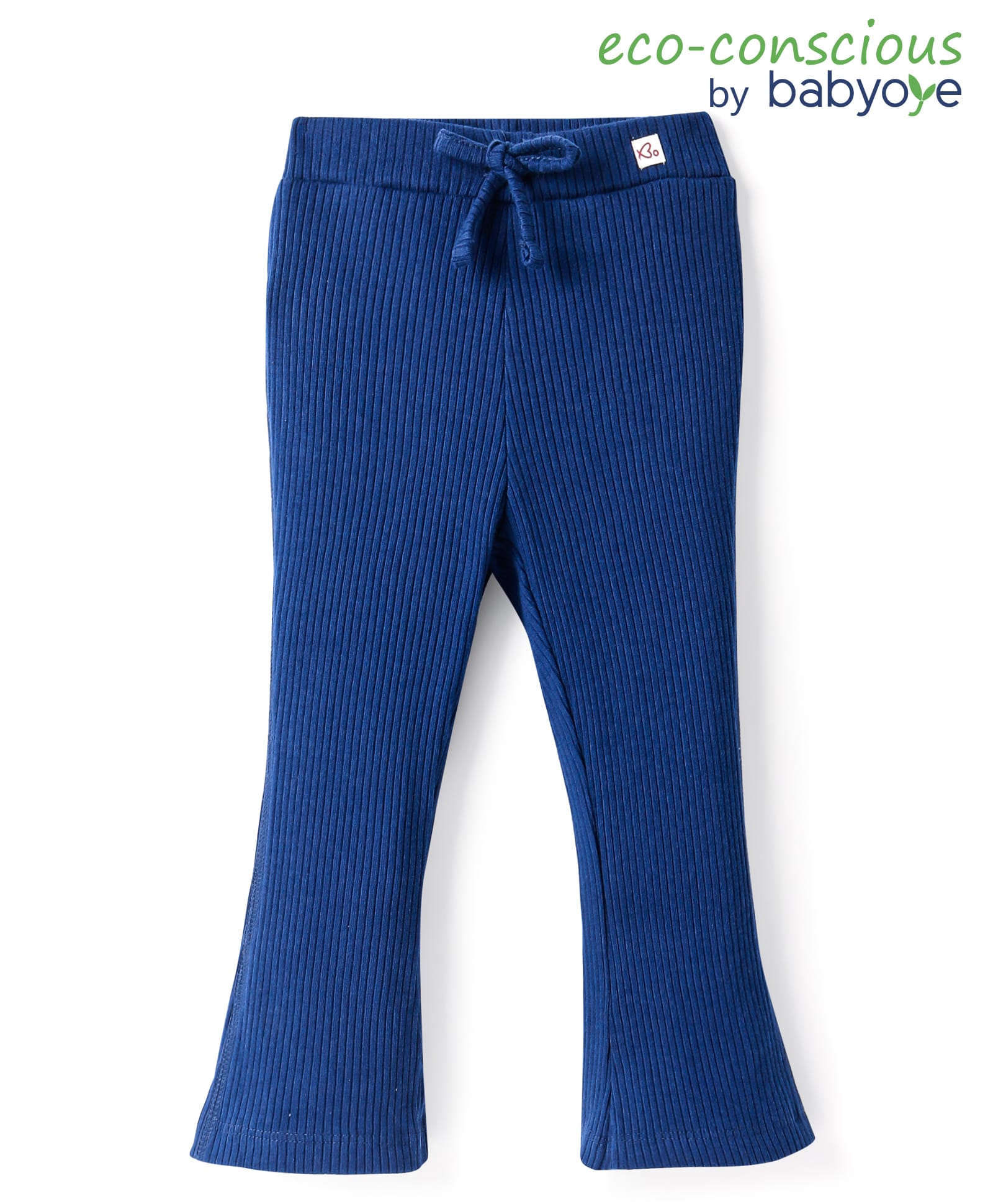 Babyoye 100% Cotton Knit Full Length Solid ColourBoot Cut Leggings - Navy-picture-28