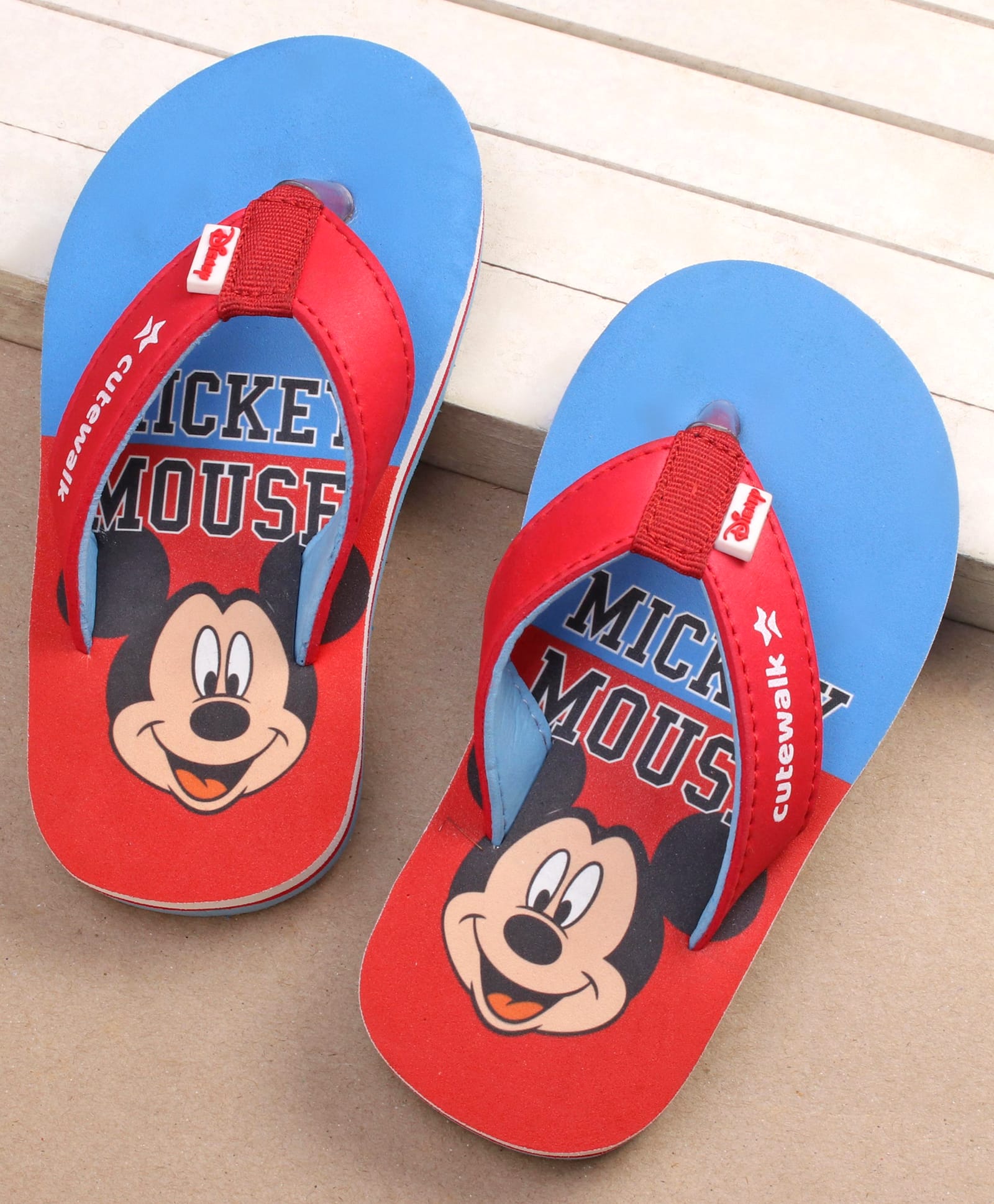 Cute Walk by Babyhug Disney Mickey Mouse Printed Slip On Flip Flops - Blue-picture-10