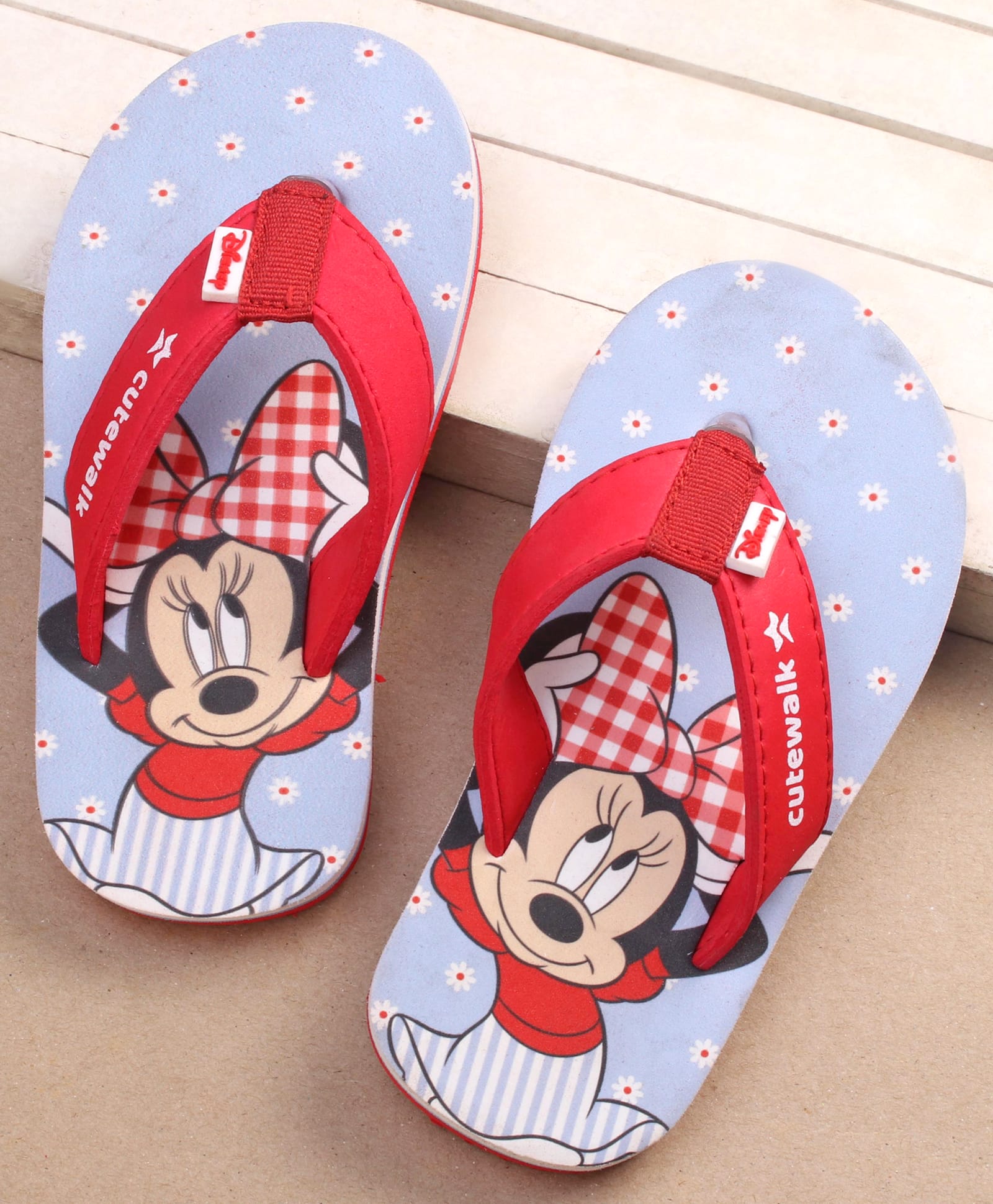 Cute Walk by Babyhug Disney Minnie Mouse Printed Slip On Flip Flops - Red-image-46