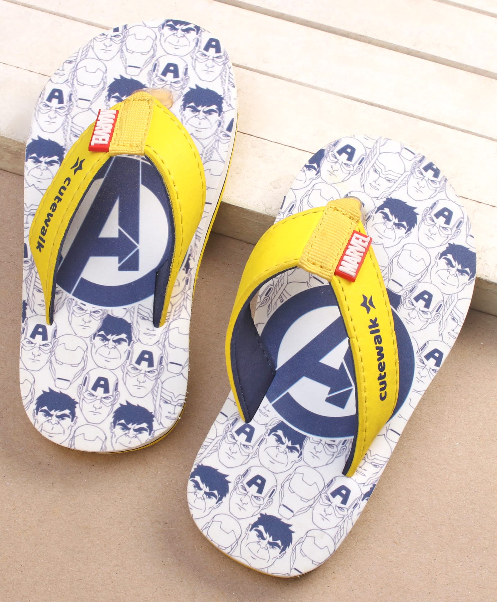 Cute Walk by Babyhug Marvel Avengers Printed Slip On Flip Flops - Navy Blue-picture-12