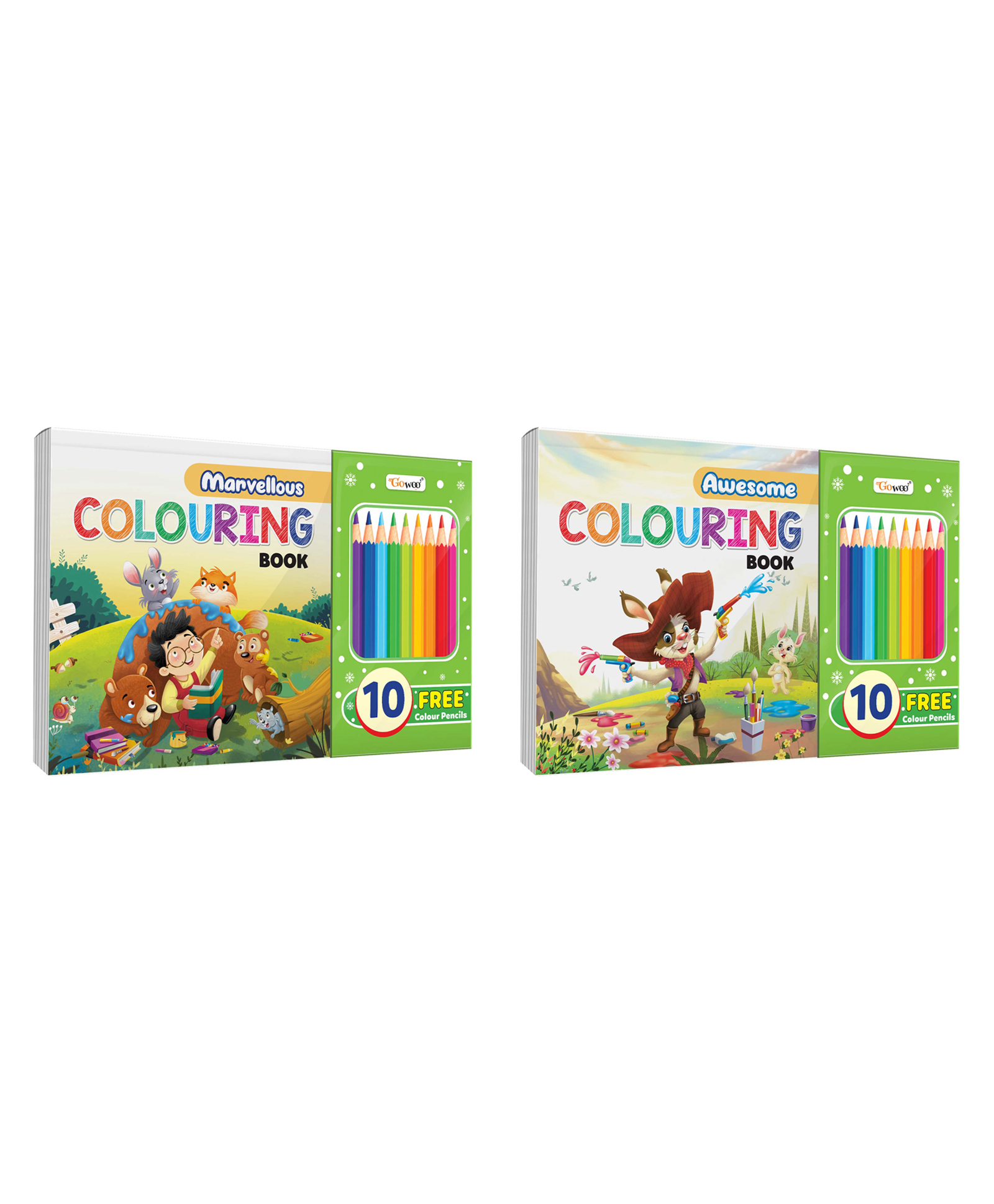 Marvellous Colouring and Awesome Colouring Book :Colouring adventure for kids, Educational coloring book for children, colouring book with 10 free pencil colours ages (3-12) |Pack of 2 Colouring Books-image-45
