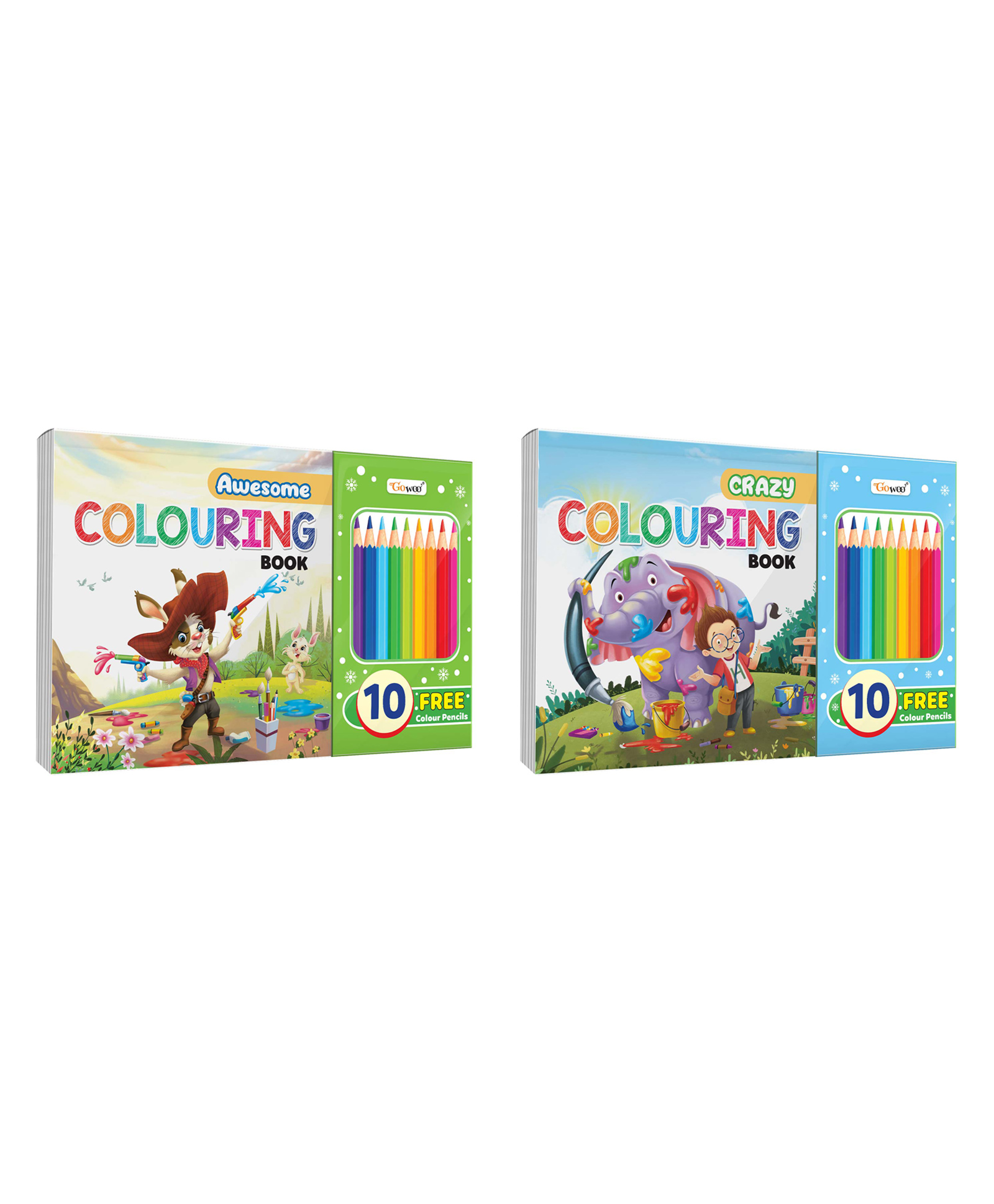 Awesome and Crazy Colouring Book for kids : Kids coloring adventure, Creative coloring book for kids, kids drawing colouring book with 10 free pencil colours for ages (3-12) |Pack of 2 Colouring Books-image-37