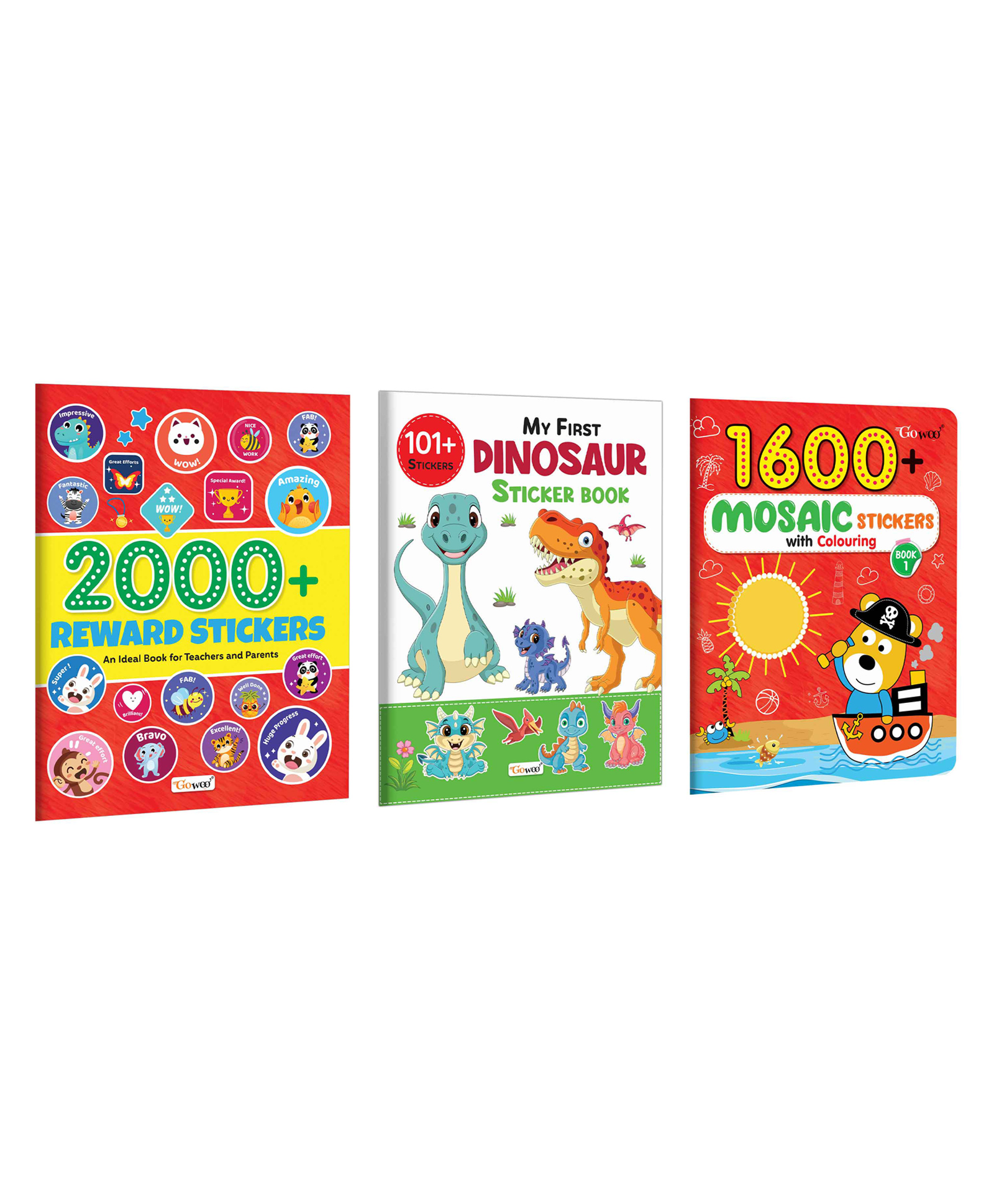 2000+ Reward Stickers, My First Dinosaur Sticker Book with 101+ Stickers and 1600 Mosaic Stickers With Colouring for kids:Fun Sticker Book for Teachers & Parents, Sticker book for kids|Pack of 3 Books-image-34