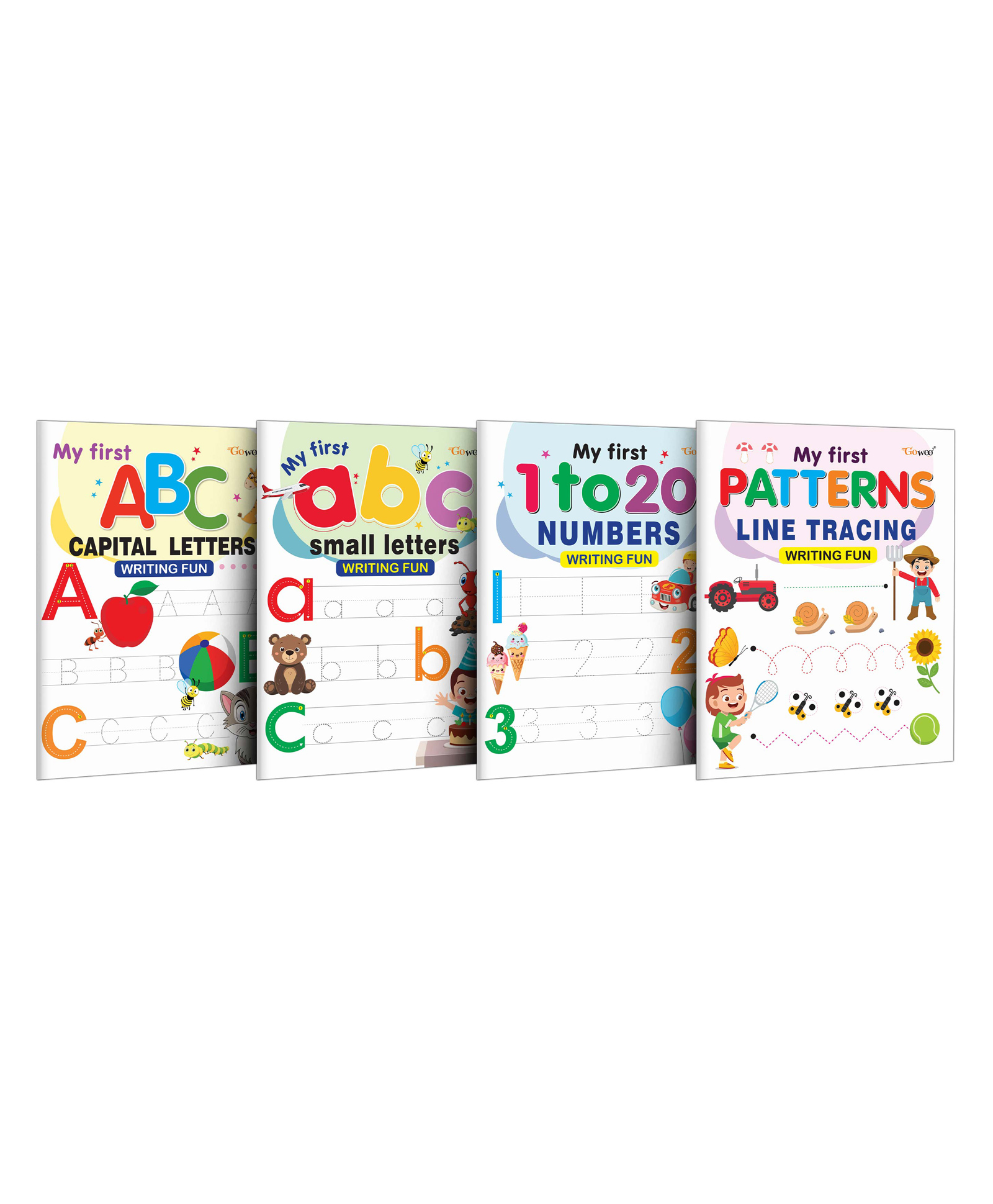 My First Capital Letters ABC, Small Letters abc, Numbers 1-20 and Line Tracing Patterns Writing Fun : Kids Educational Writing Book, Writing Set for Toddlers | Combo of 4 Writing Books-image-8