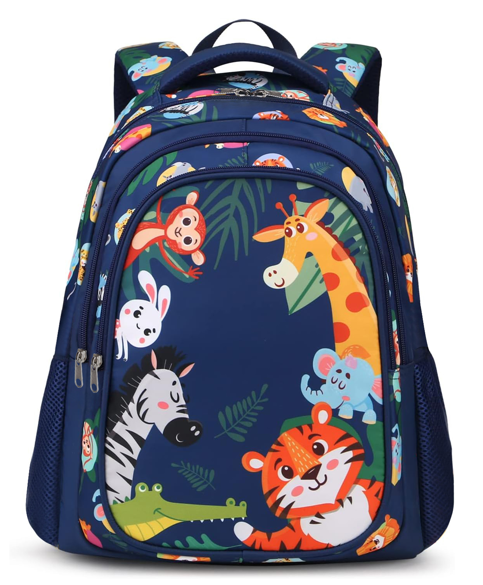 Frantic Premium Quality Full Blue Animals Bag for Kids - 16 Inch-image-8