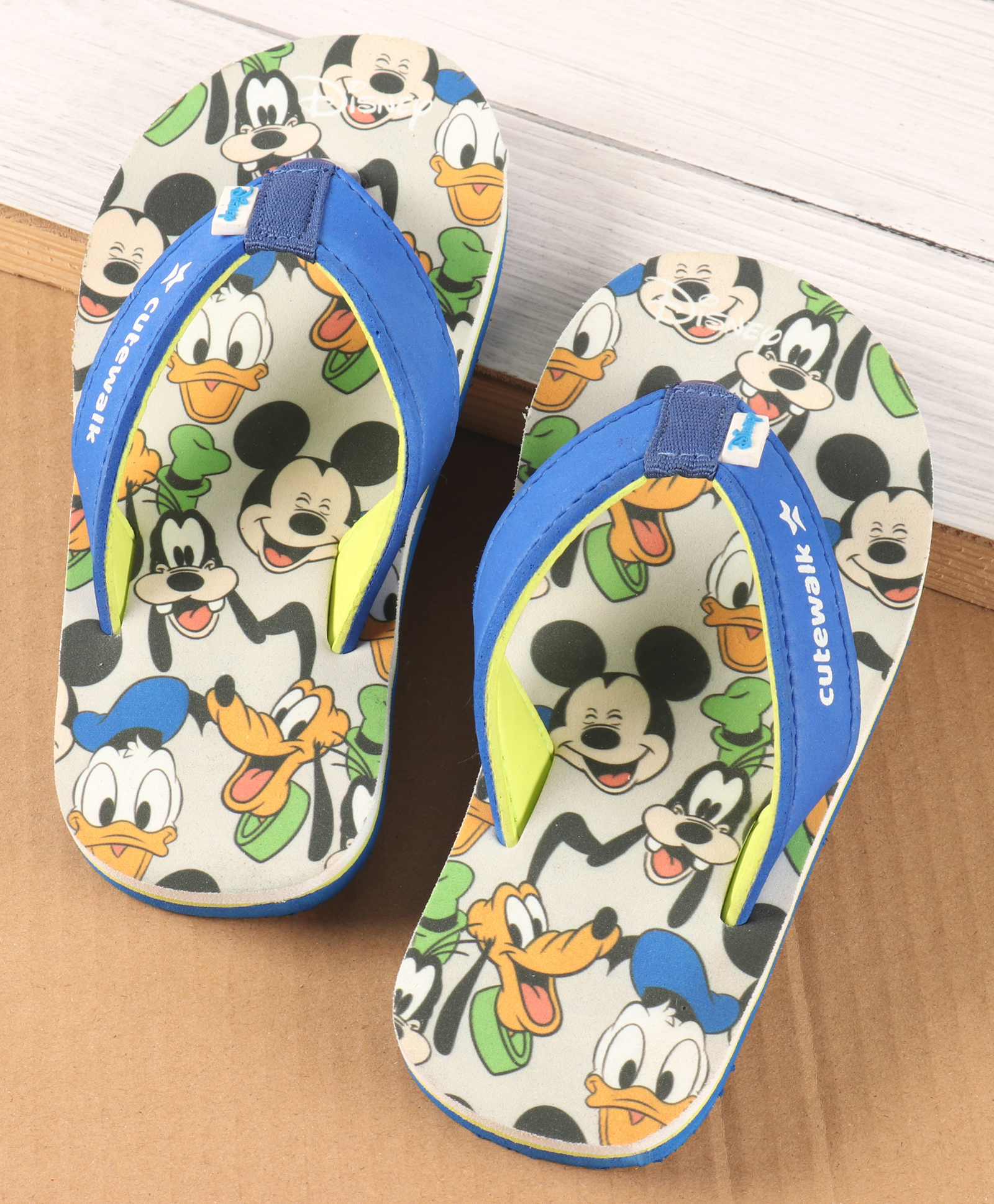 Cute Walk by Babyhug Disney Slip On Flip Flops with Mickey Mouse Print - Blue-image-41
