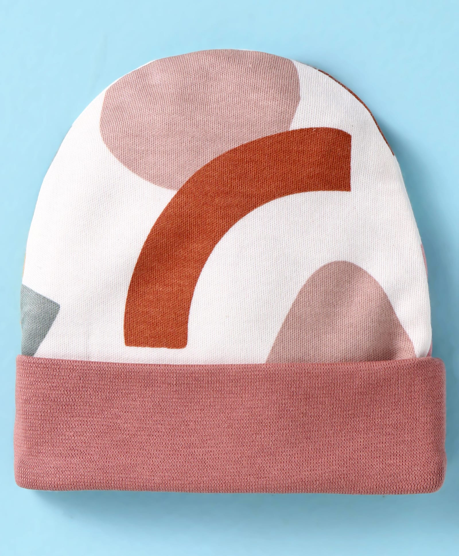 OHMS Interlock Knit Cap with Geometric Print White - Diameter 8 cm(Print May Vary)-image-7