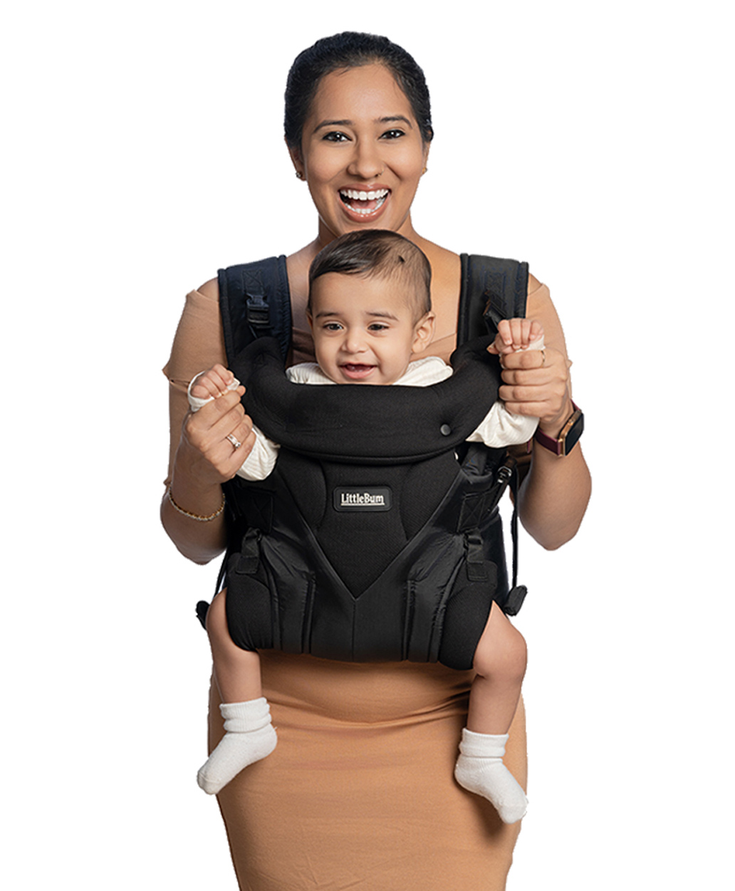Littlebum Handsfree Black Shoulder Baby Carrier | Lightweight, Ergonomic, Adjustable & Durable, Lightweight, Breathable, Adjustable and perfect for front and back carrying | Ideal for outdoor use, with added pockets for convenience-image-40