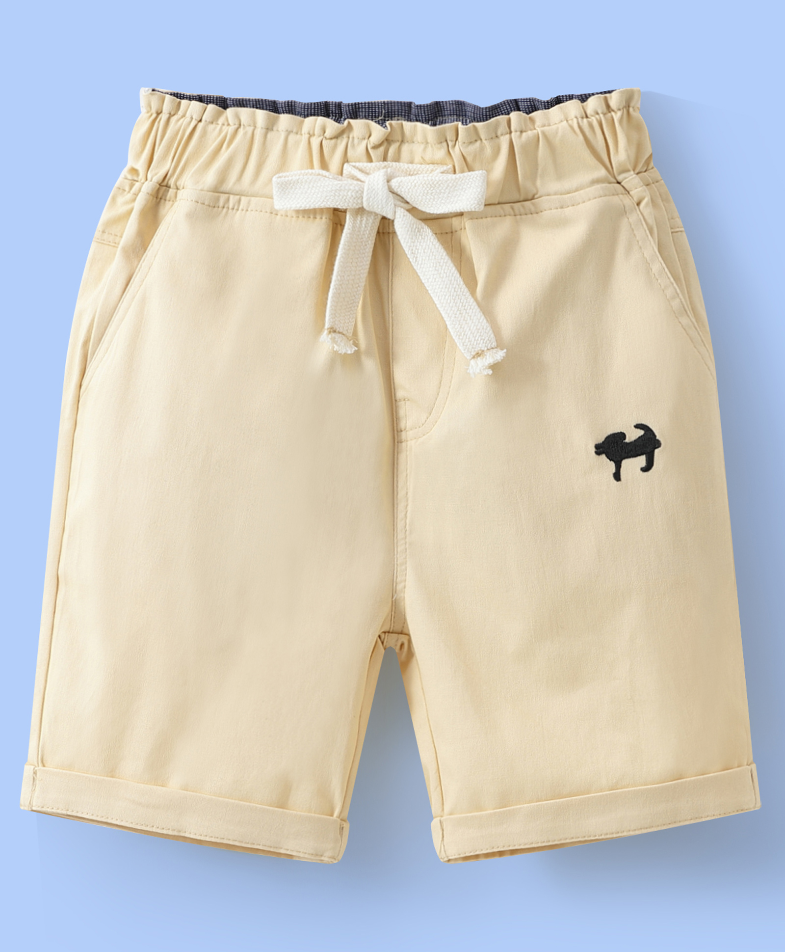 Mark & Mia Cotton Knee Length Shorts with Puppy Embroidery - Beige-picture-24