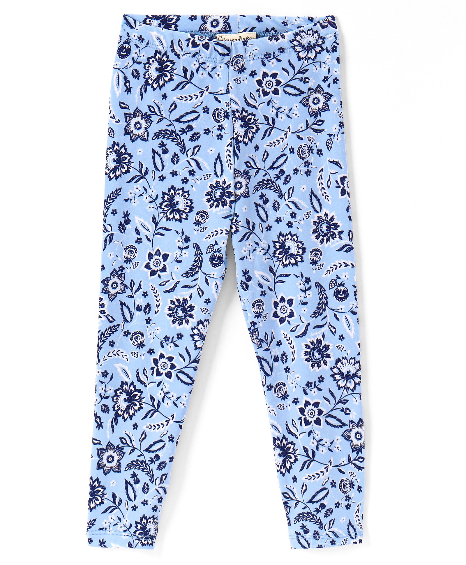 CrayonFlakes Full Length Floral Printed Super Stretch Leggings - Blue-picture-11