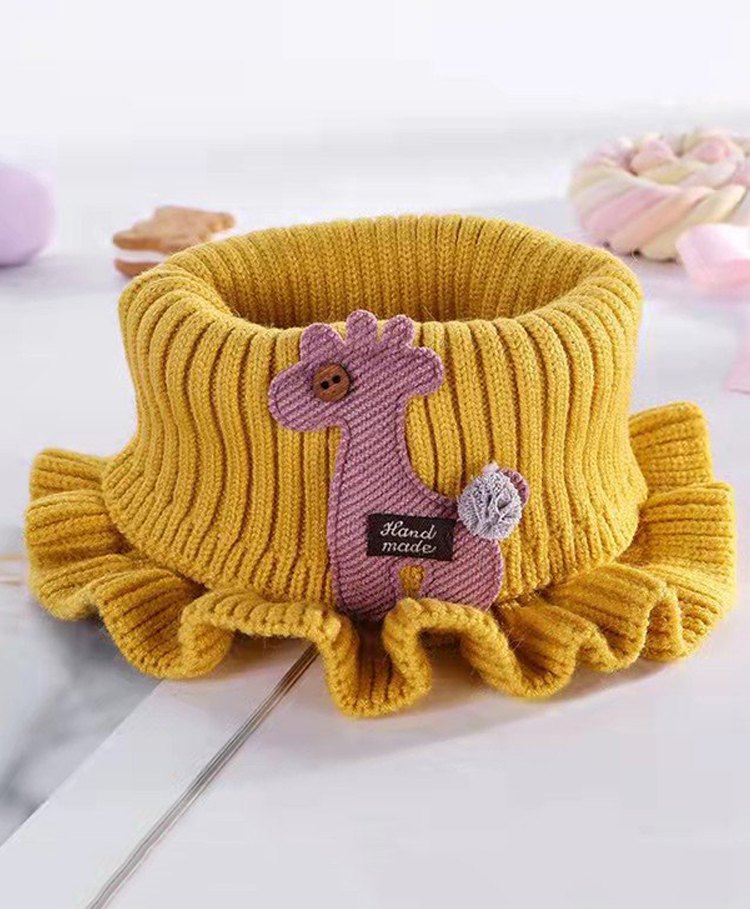 Priaansha Creation Cartoon Animal Applique Detailed Warm Neckerchief - Yellow-picture-12