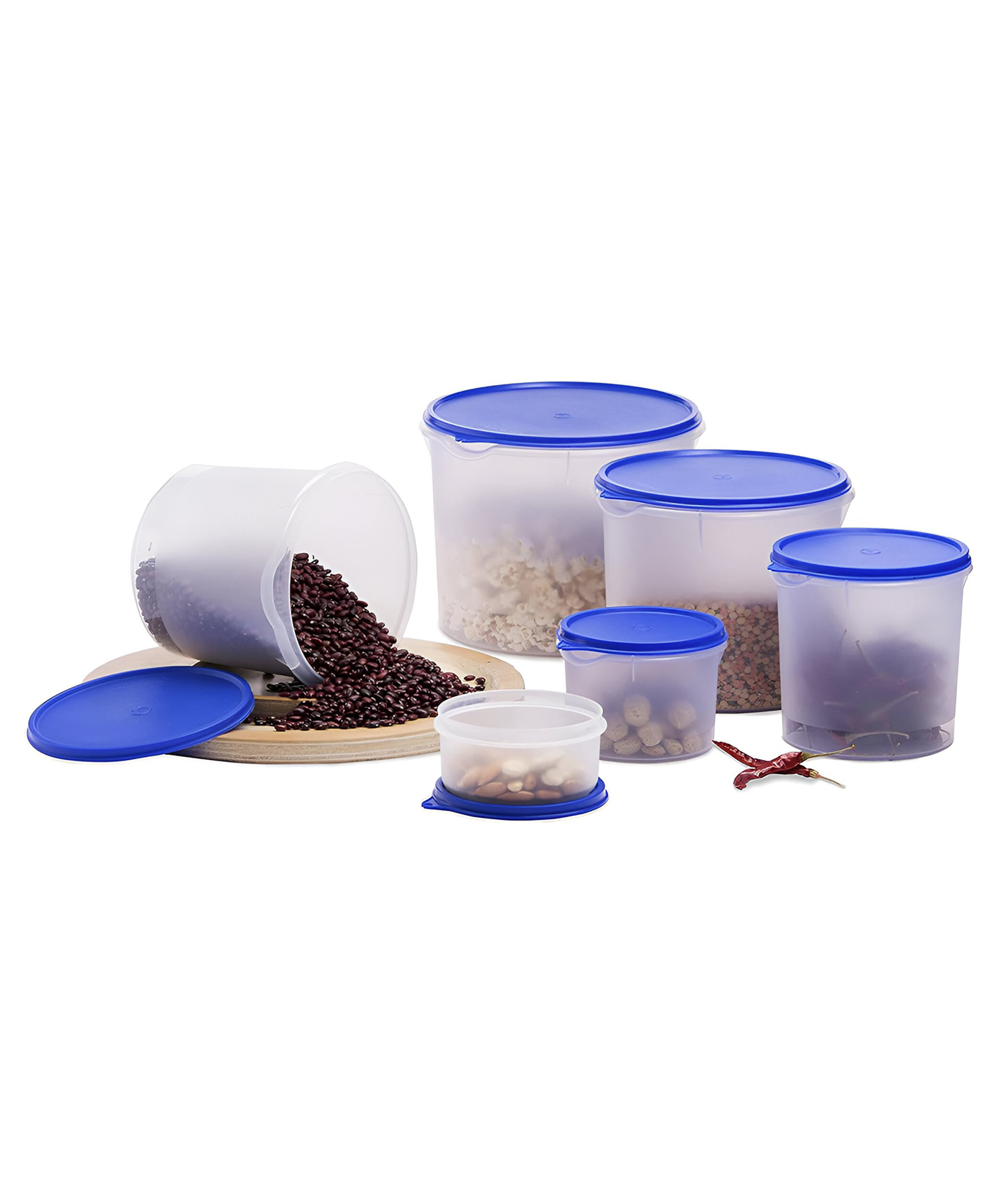 Varmora Magnum Round Plastic Container Set, 6-Pieces, Blue-image-14